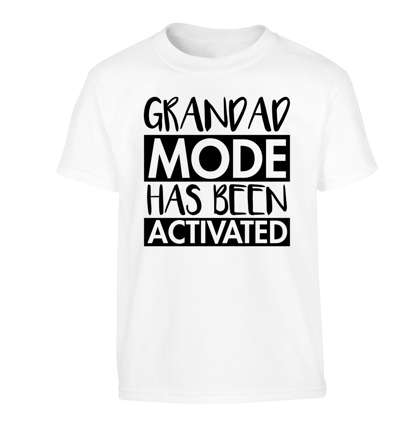 Grandad mode activated Children's white Tshirt 12-14 Years