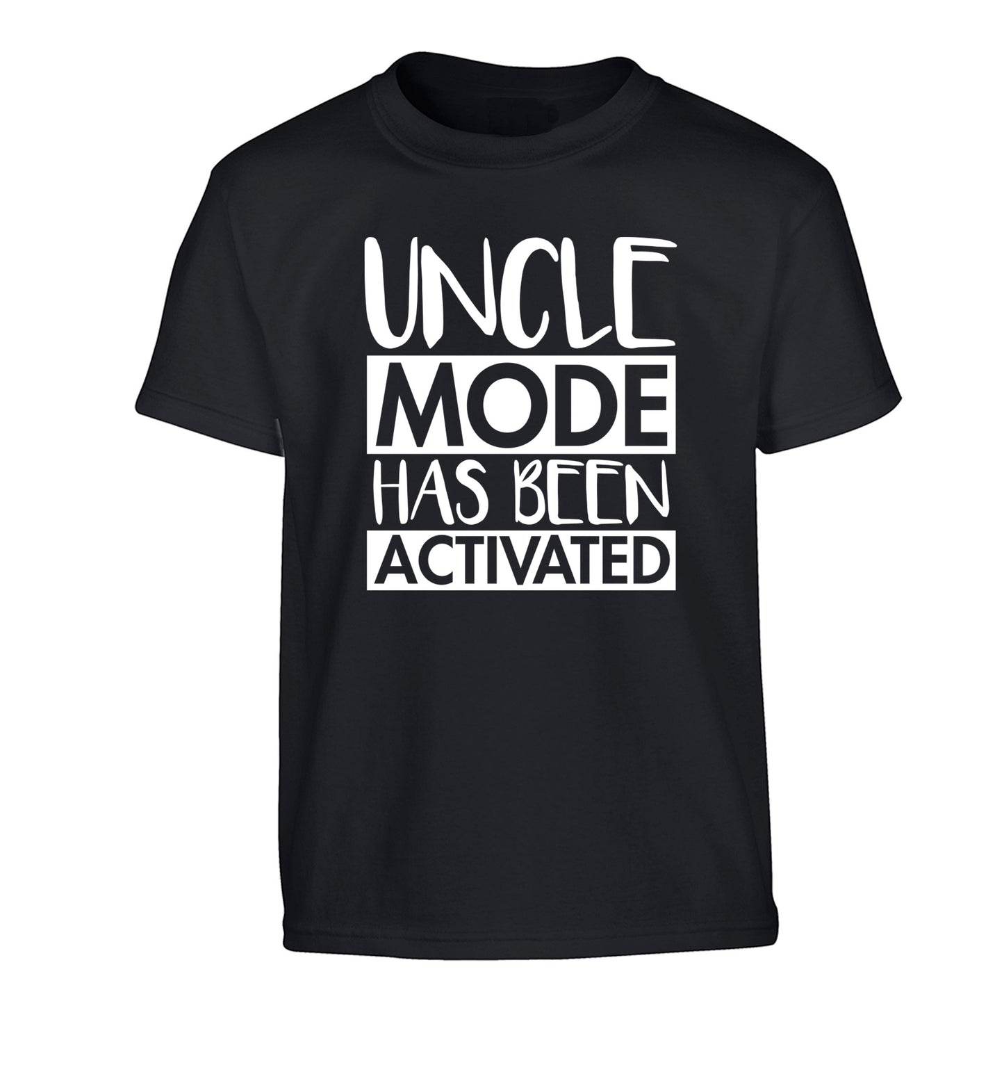 Uncle mode activated Children's black Tshirt 12-14 Years