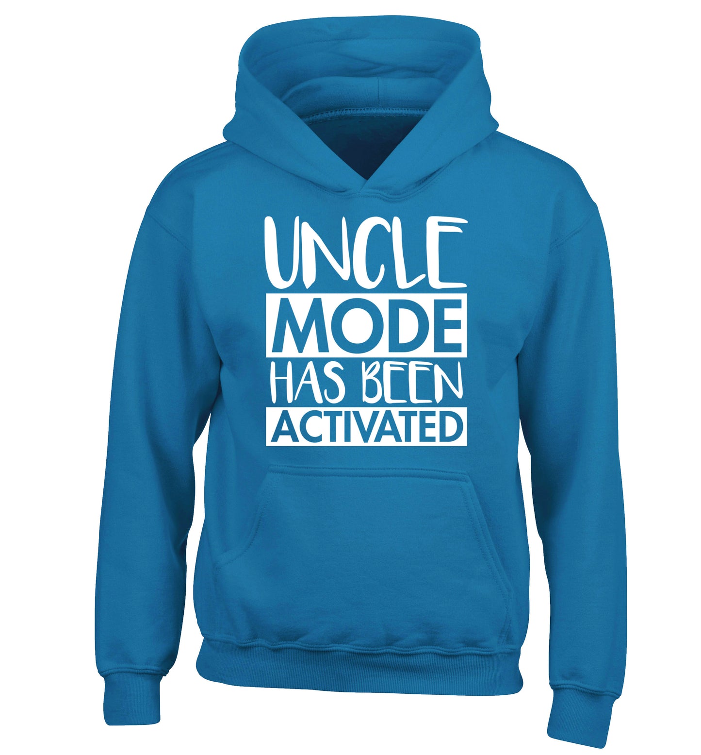Uncle mode activated children's blue hoodie 12-14 Years