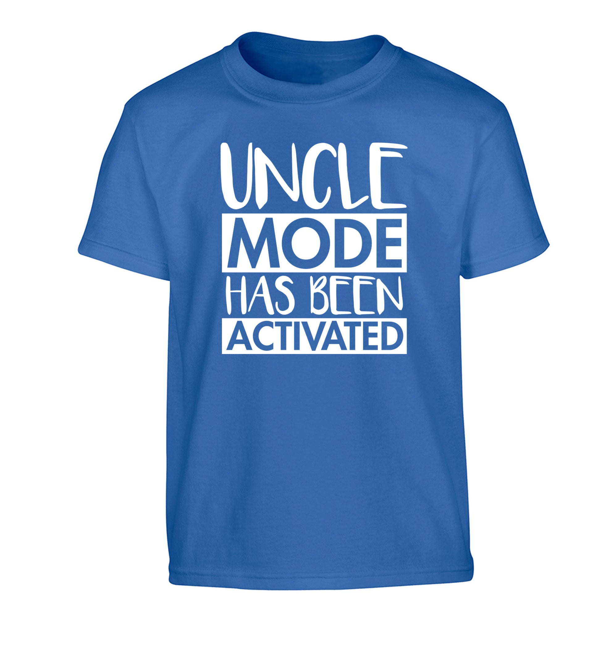 Uncle mode activated Children's blue Tshirt 12-14 Years