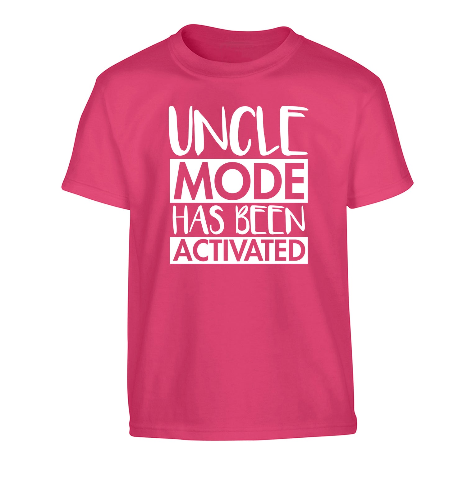Uncle mode activated Children's pink Tshirt 12-14 Years