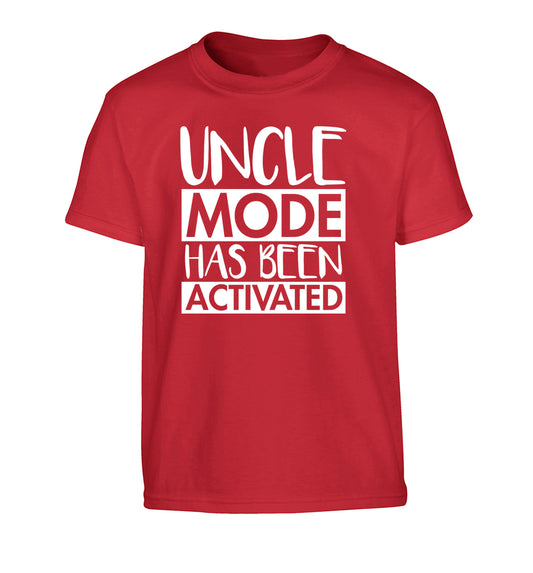Uncle mode activated Children's red Tshirt 12-14 Years