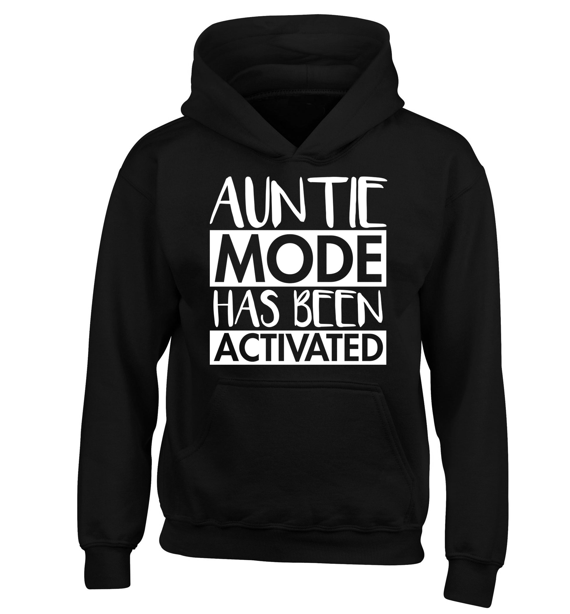Auntie mode activated children's black hoodie 12-14 Years