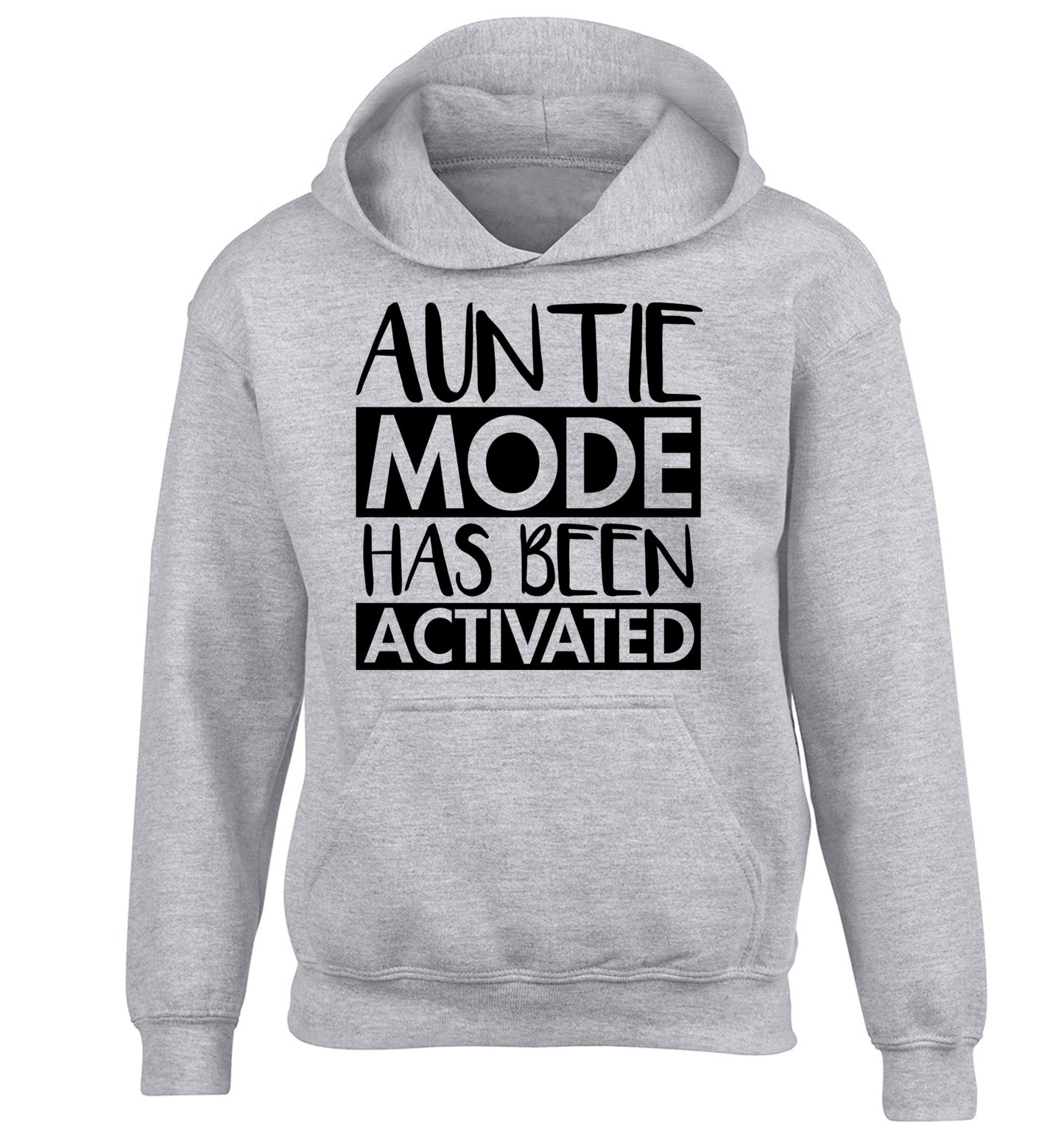 Auntie mode activated children's grey hoodie 12-14 Years
