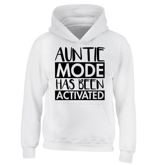 Auntie mode activated children's white hoodie 12-14 Years