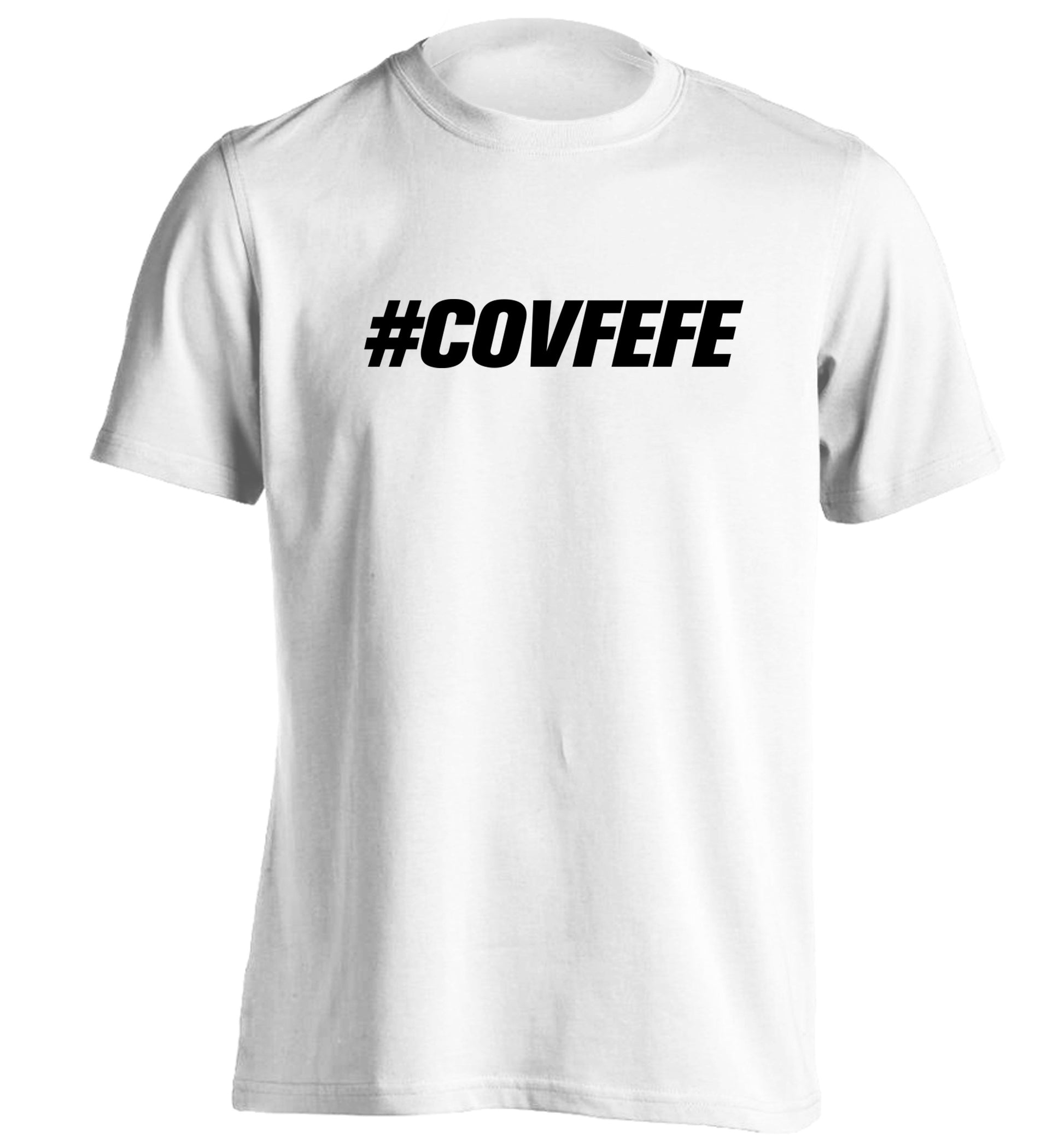 #covfefe adults unisex white Tshirt 2XL