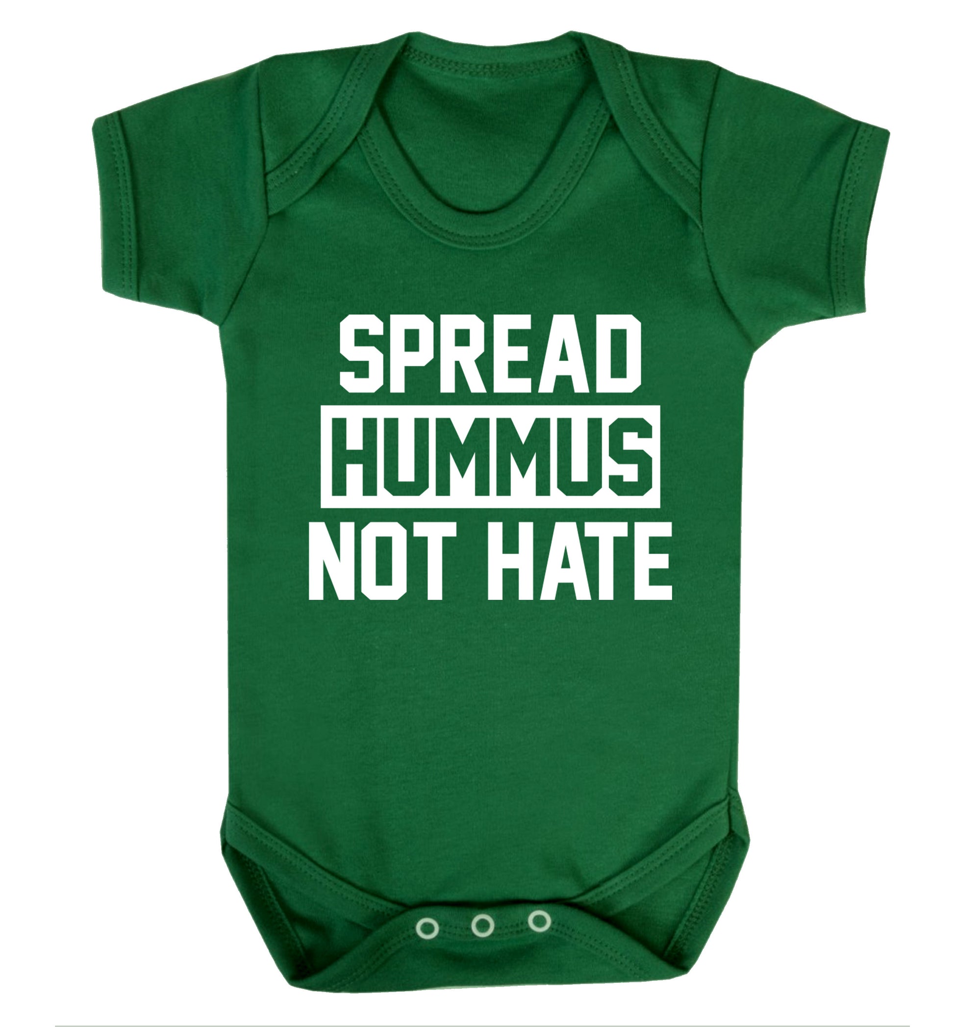 Spread hummus not hate Baby Vest green 18-24 months