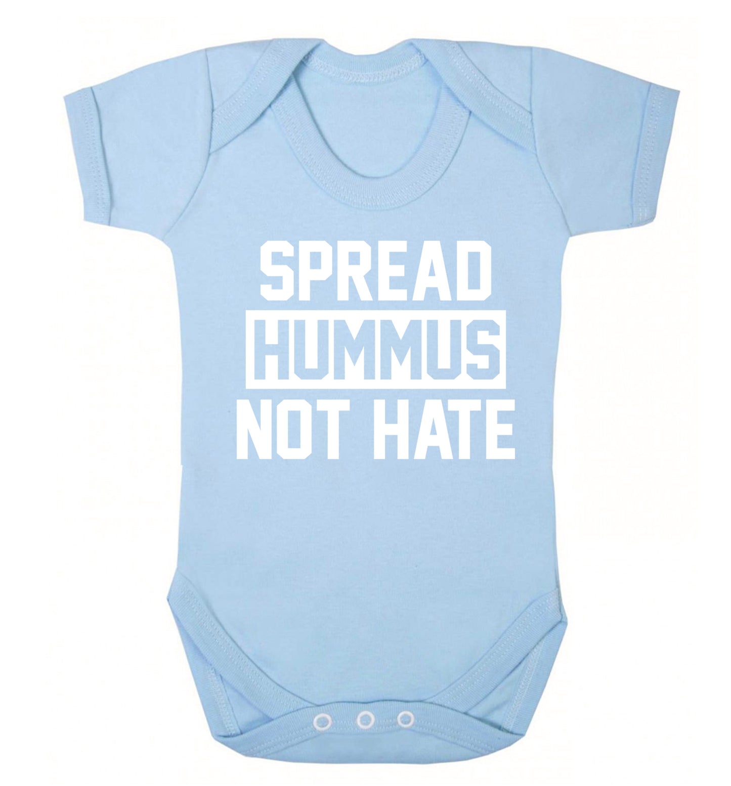 Spread hummus not hate Baby Vest pale blue 18-24 months