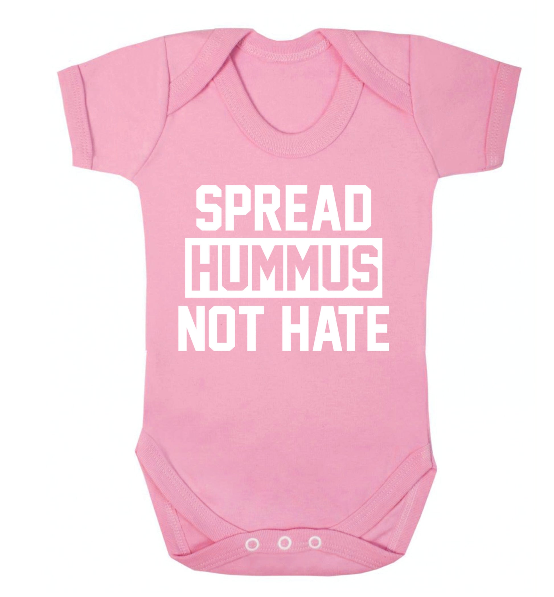 Spread hummus not hate Baby Vest pale pink 18-24 months
