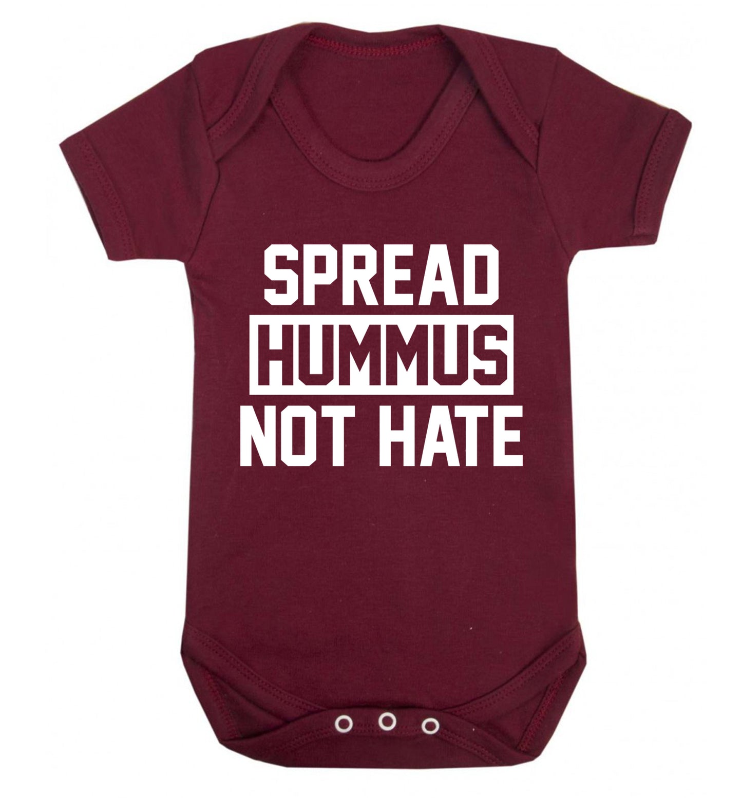 Spread hummus not hate Baby Vest maroon 18-24 months