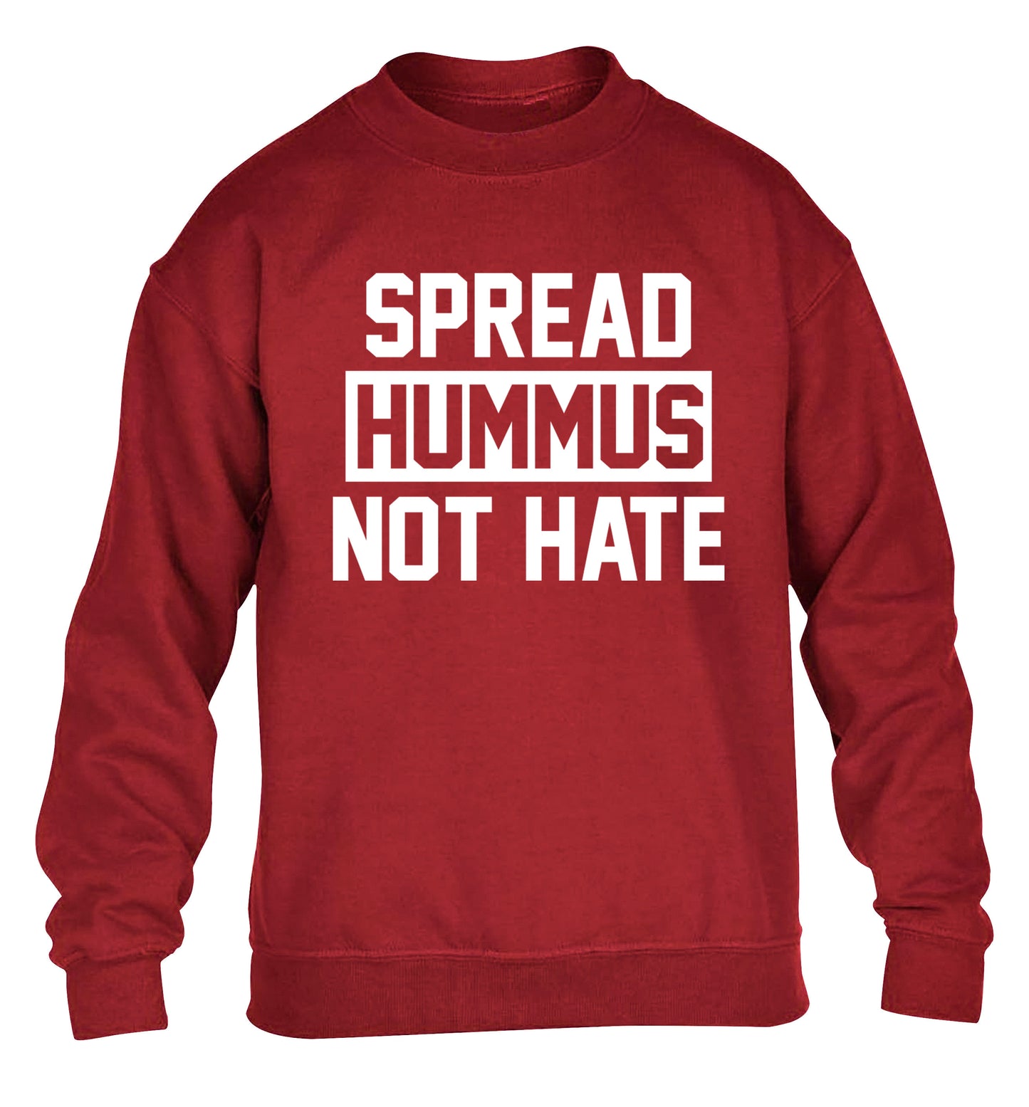 Spread hummus not hate children's grey sweater 12-14 Years