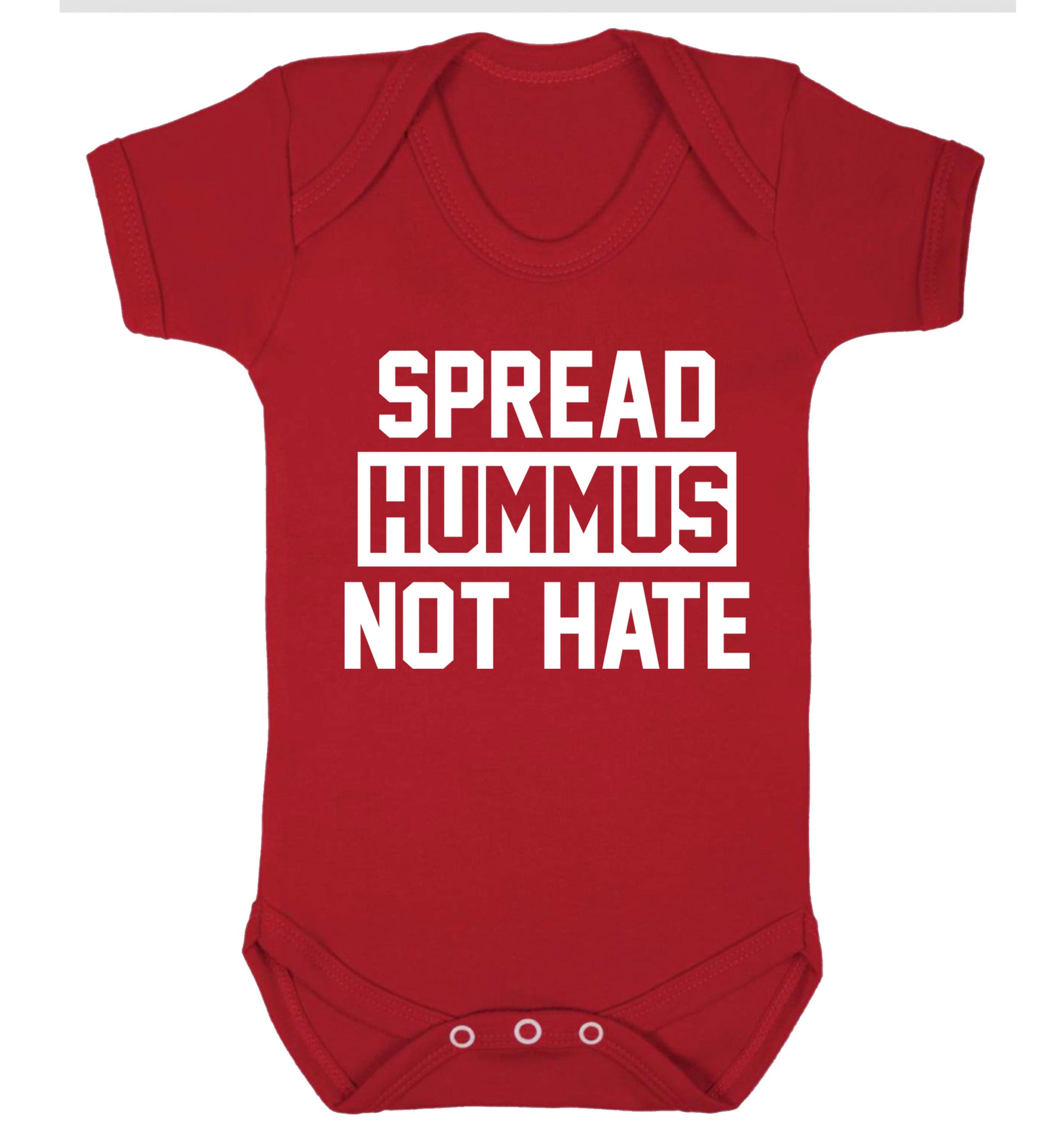 Spread hummus not hate Baby Vest red 18-24 months