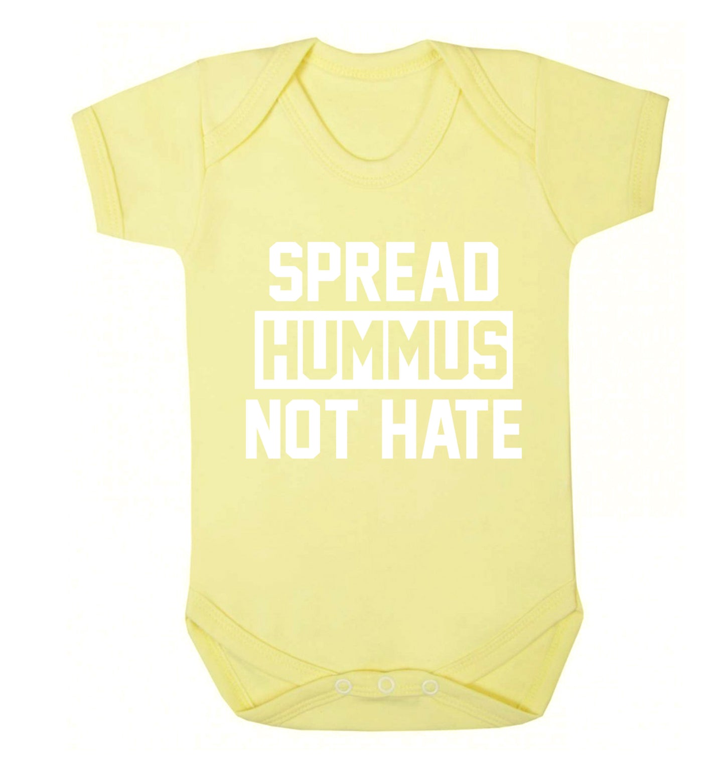 Spread hummus not hate Baby Vest pale yellow 18-24 months