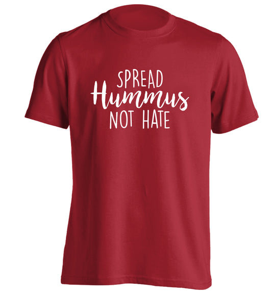 Spread hummus not hate script text adults unisex red Tshirt 2XL