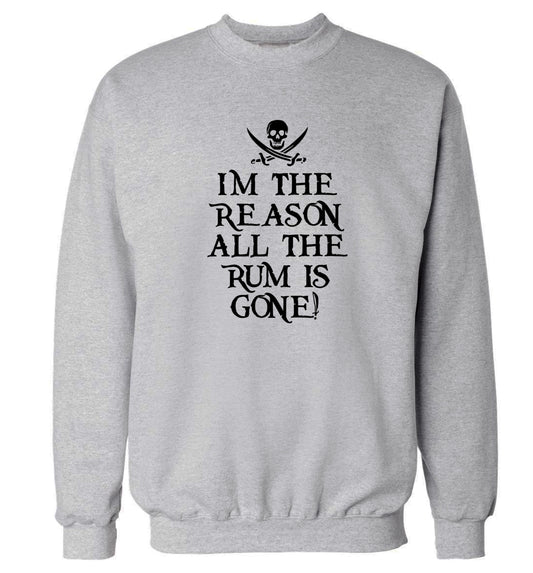 Why is the rum always gone? Adult's unisex grey Sweater 2XL