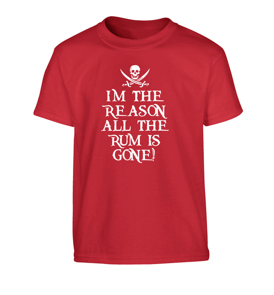 Why is the rum always gone? Children's red Tshirt 12-14 Years