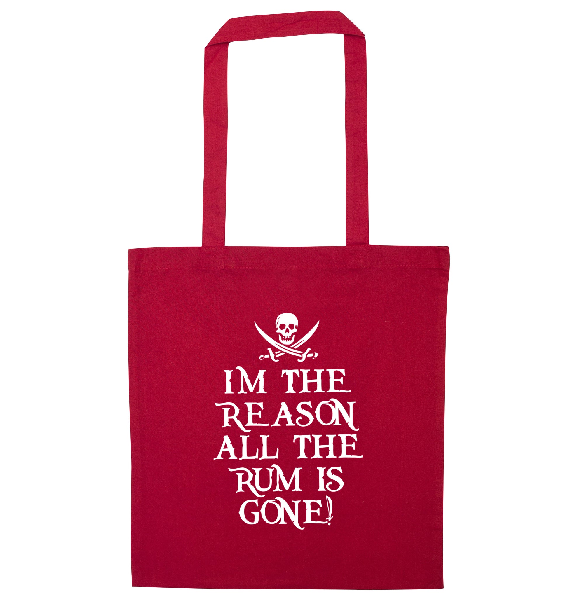 Why is the rum always gone? red tote bag