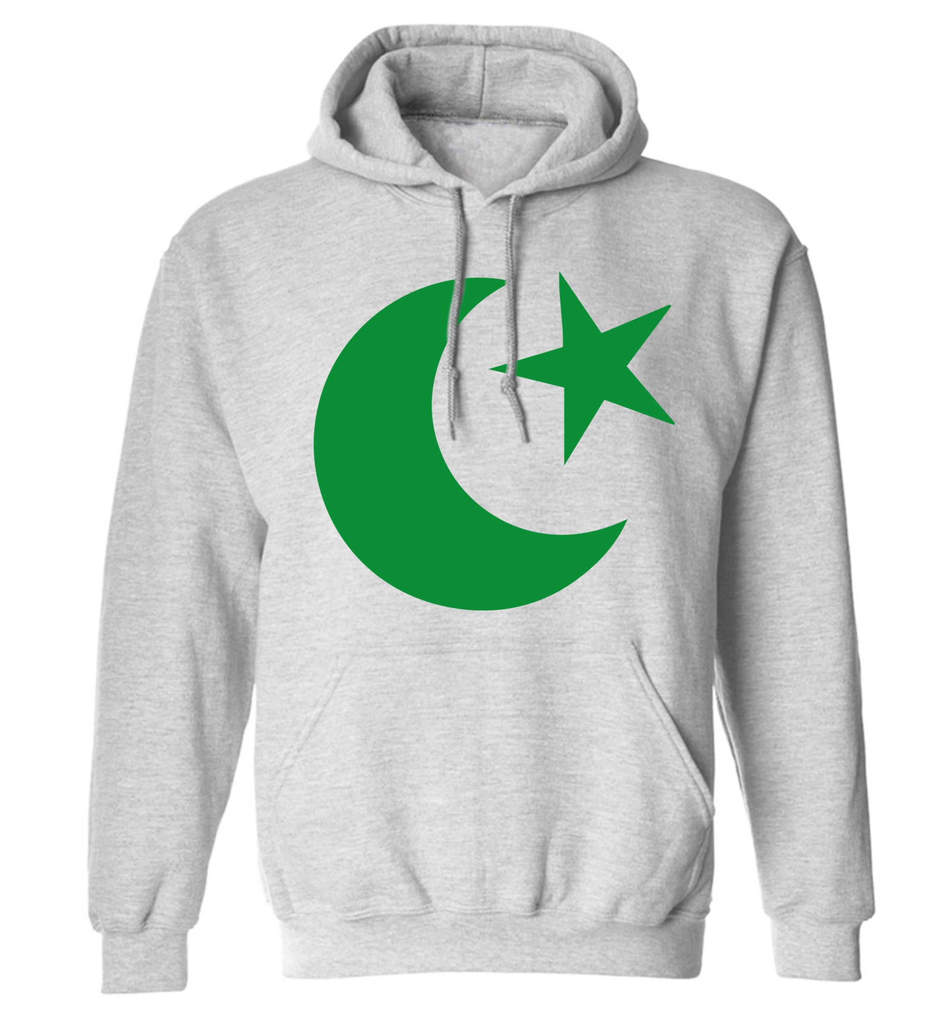 Eid symbol adults unisex grey hoodie 2XL