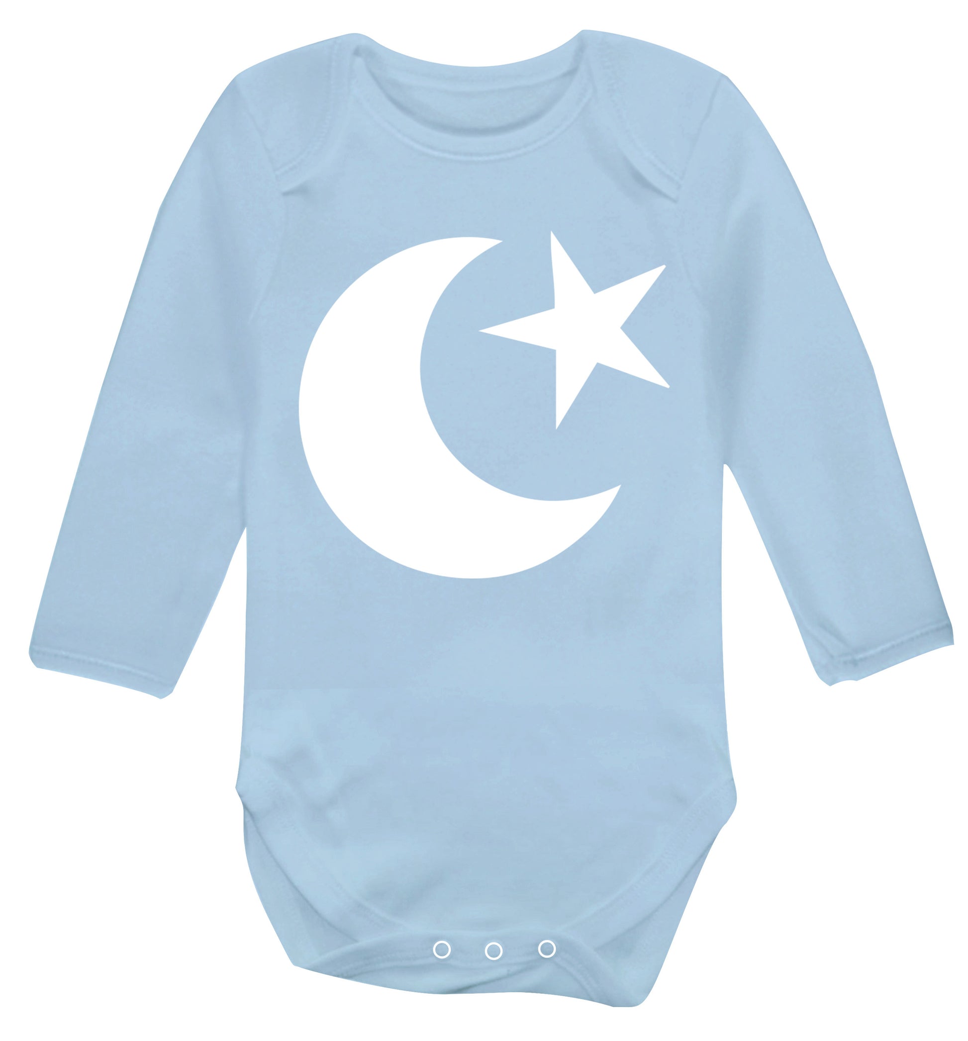 Eid Symbol Baby Vest long sleeved pale blue 6-12 months