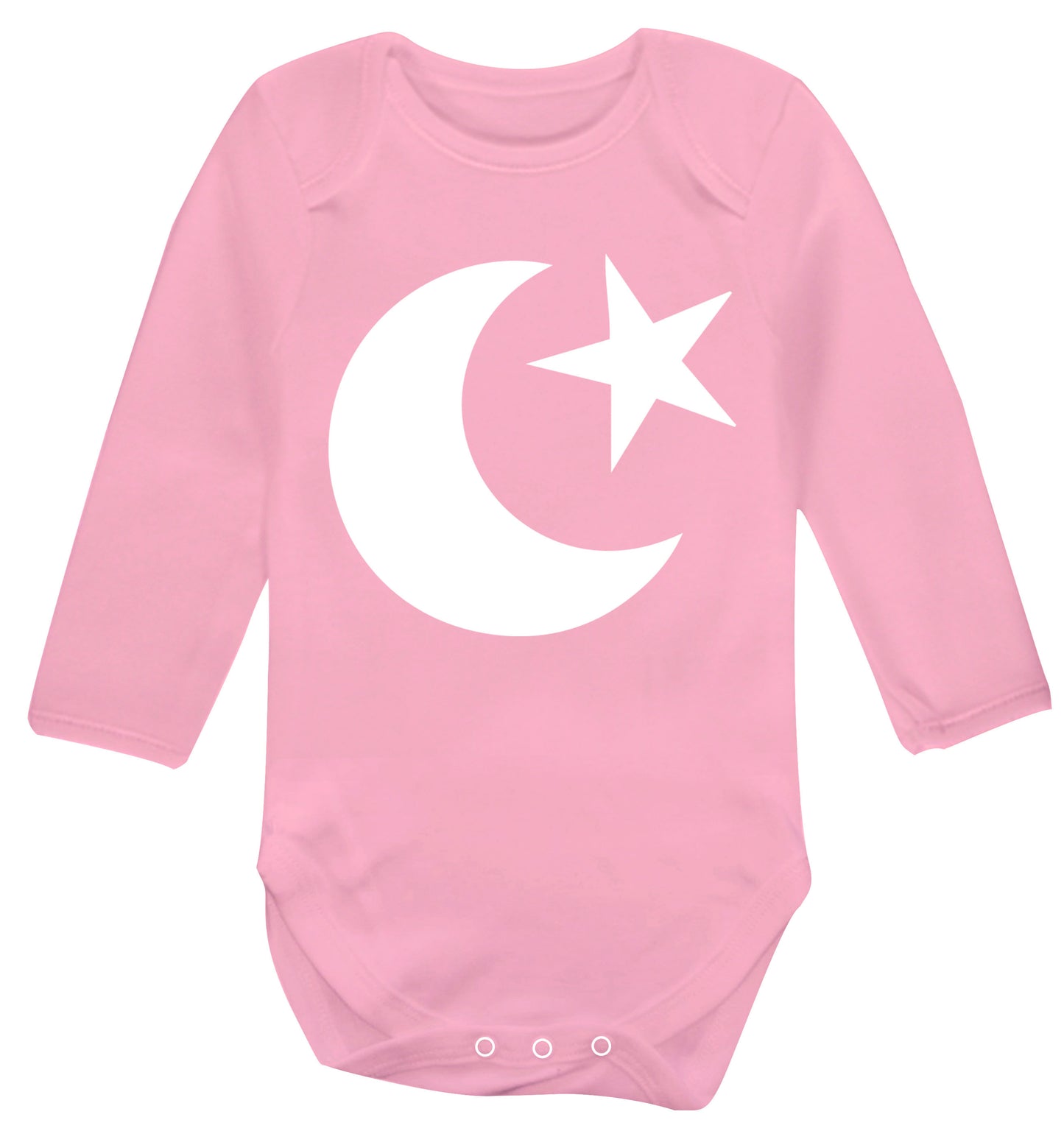 Eid Symbol Baby Vest long sleeved pale pink 6-12 months