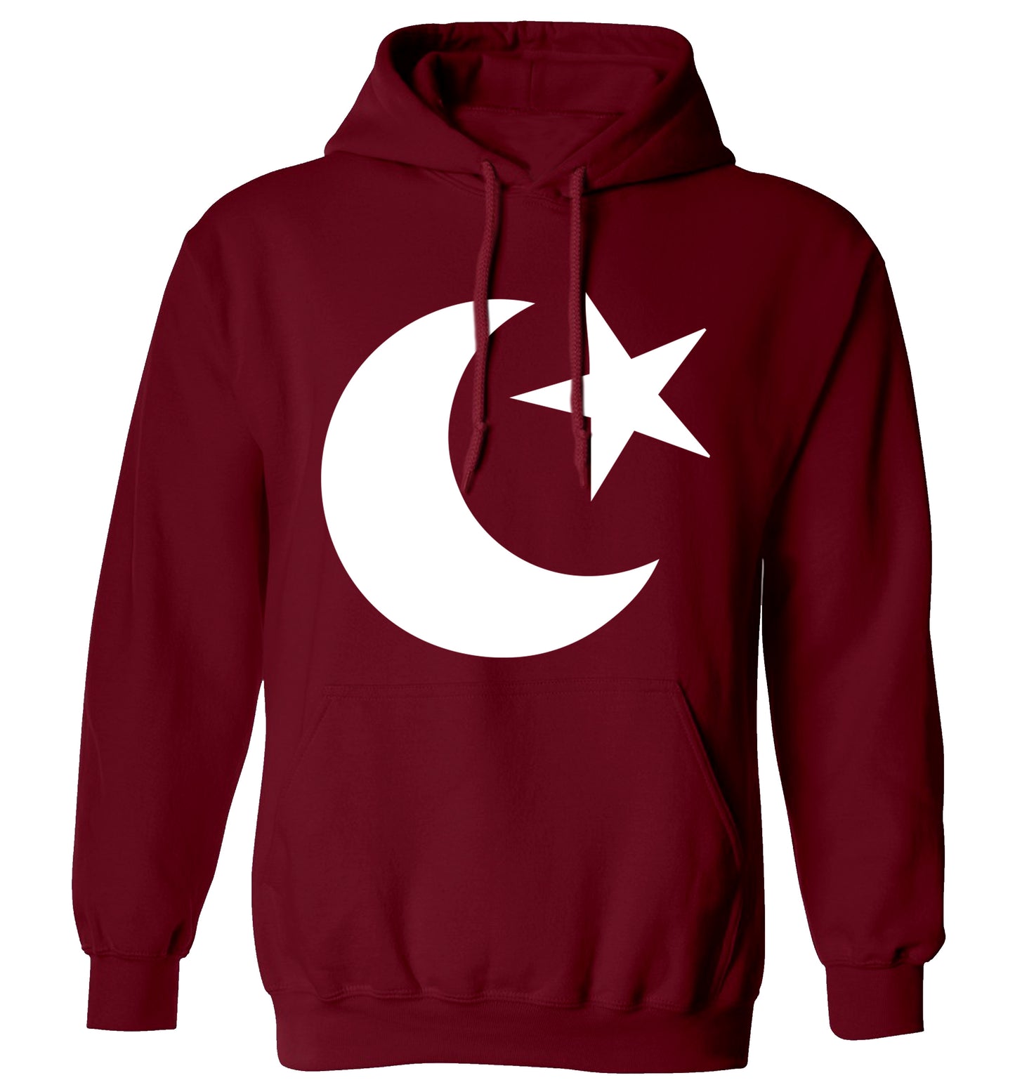 Eid symbol adults unisex maroon hoodie 2XL