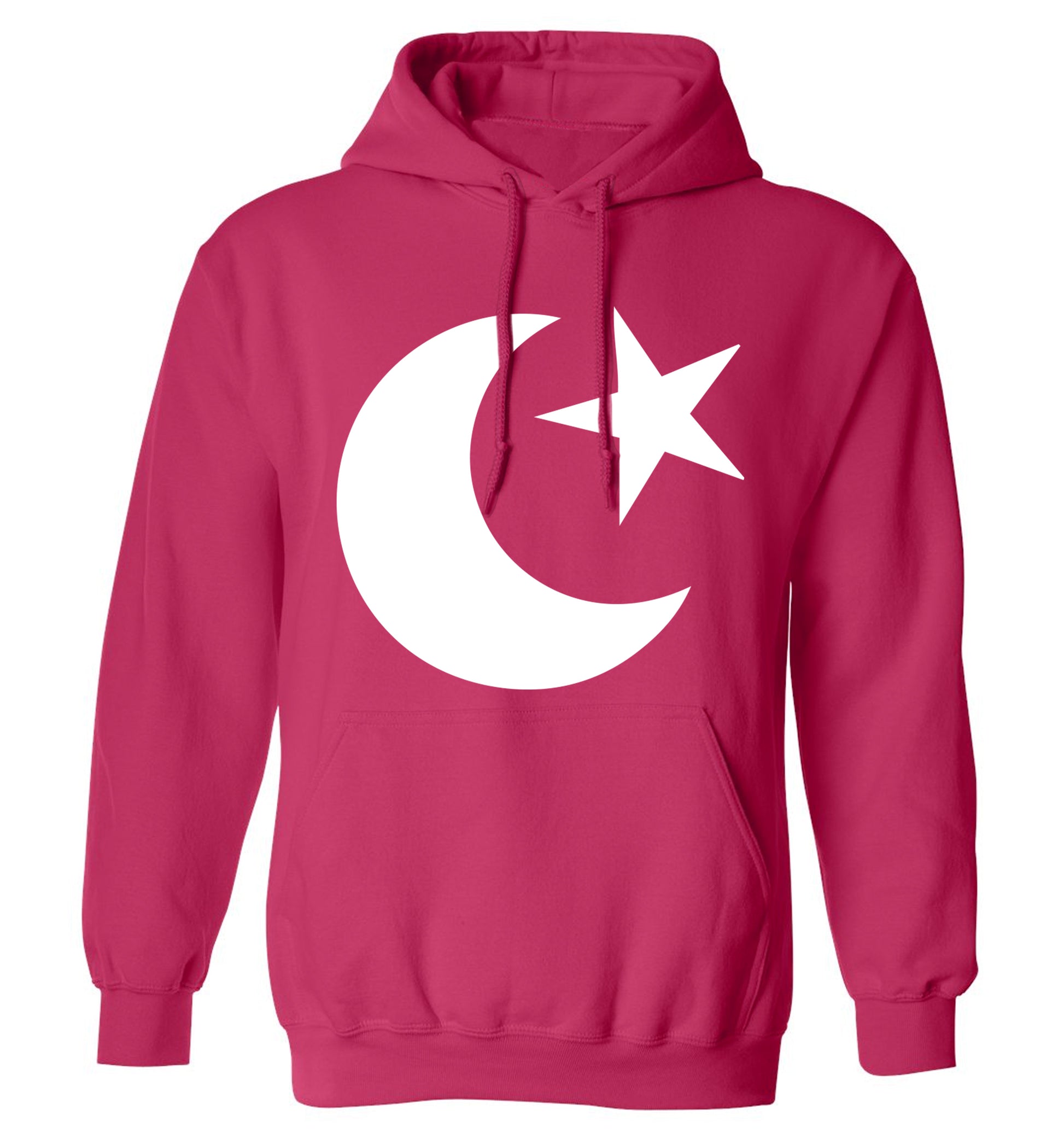 Eid symbol adults unisex pink hoodie 2XL