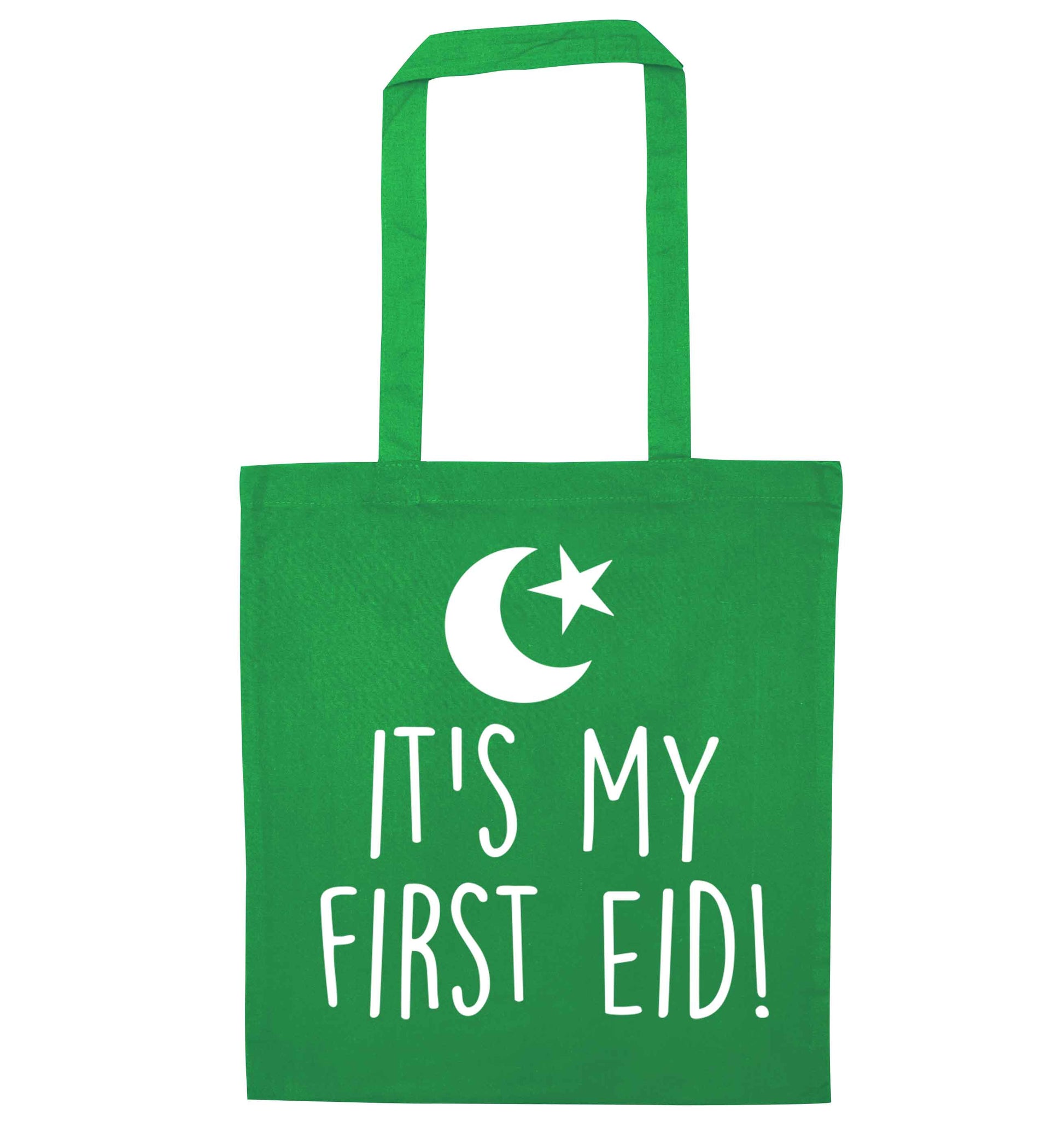 It's my first Eid green tote bag