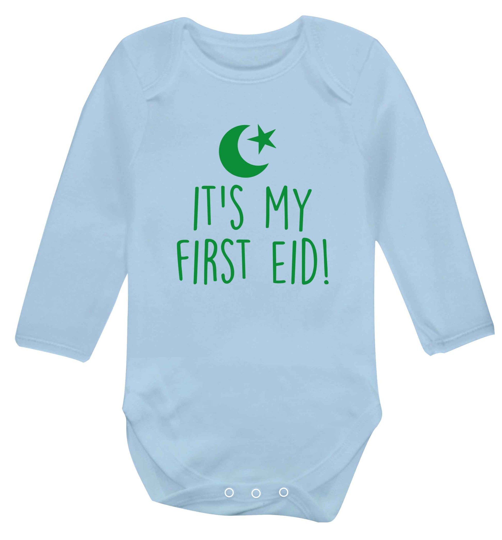 It's my first Eid baby vest long sleeved pale blue 6-12 months