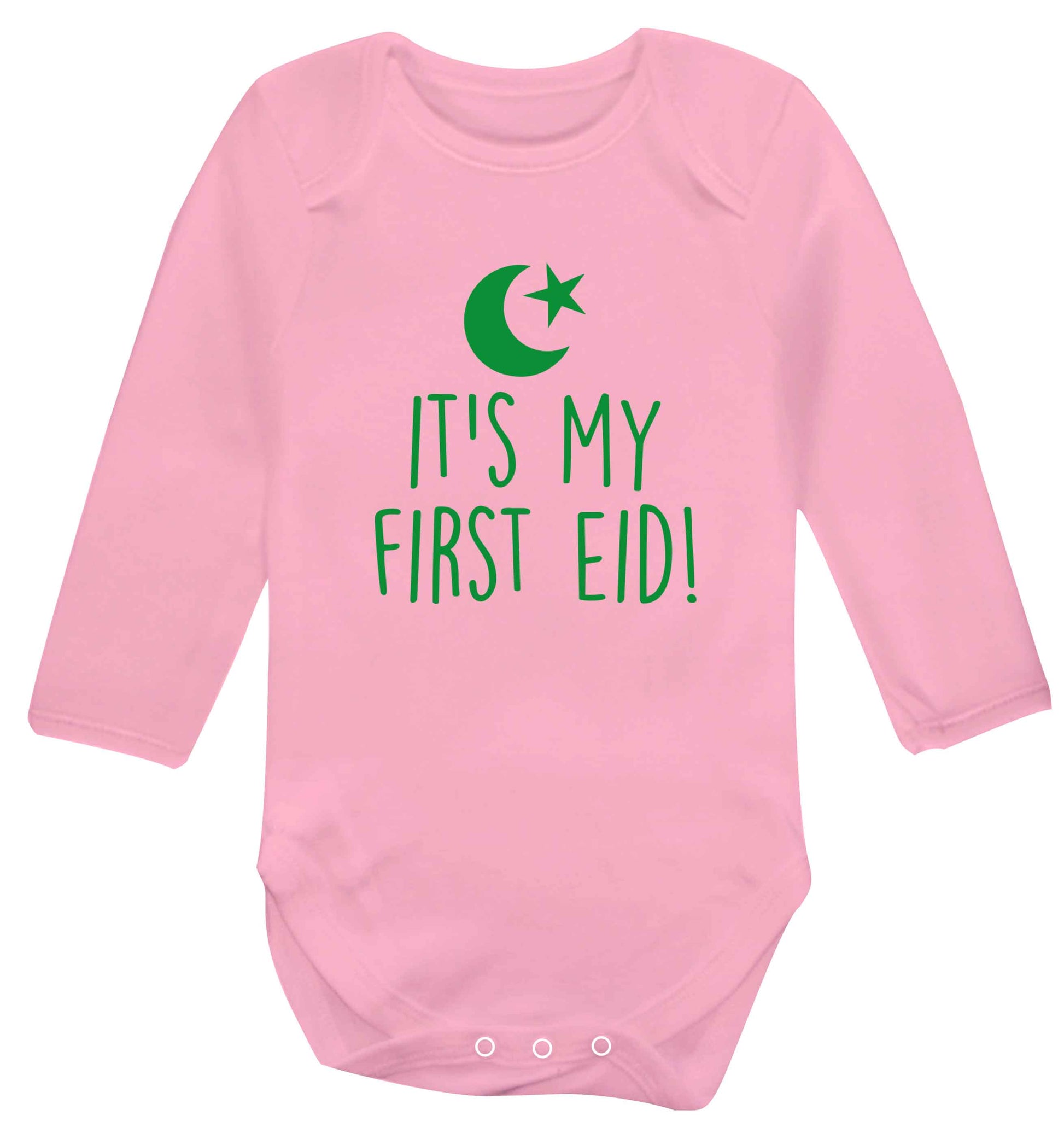 It's my first Eid baby vest long sleeved pale pink 6-12 months