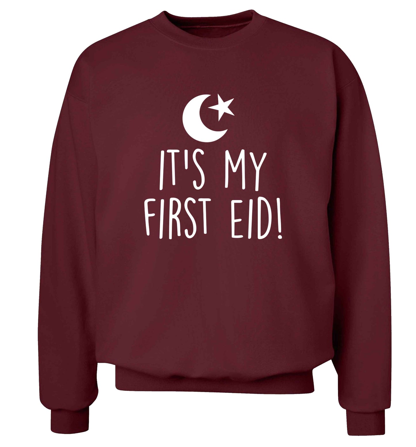 It's my first Eid adult's unisex maroon sweater 2XL