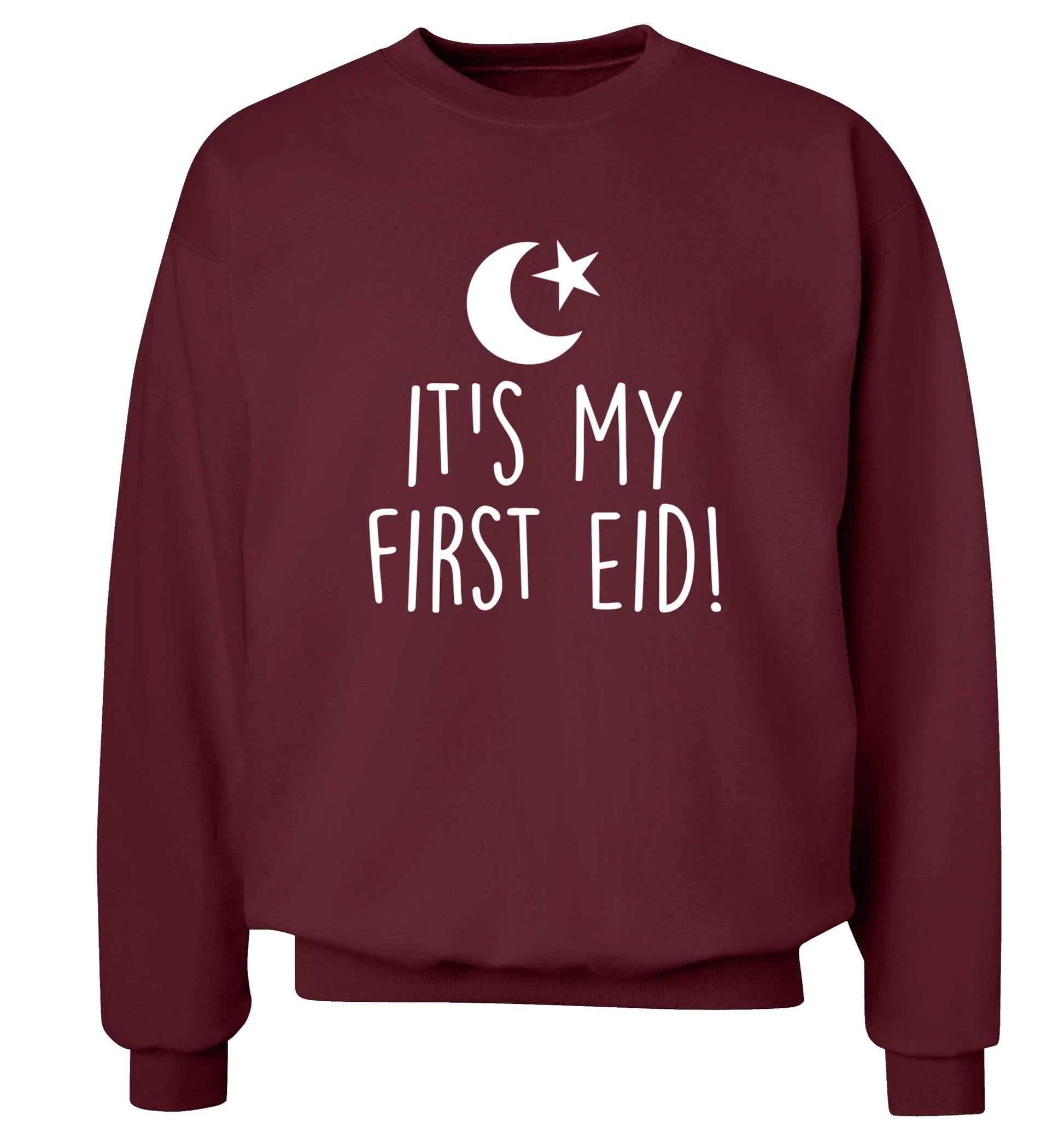 It's my first Eid adult's unisex maroon sweater 2XL