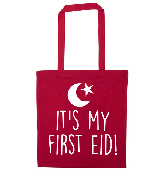It's my first Eid red tote bag