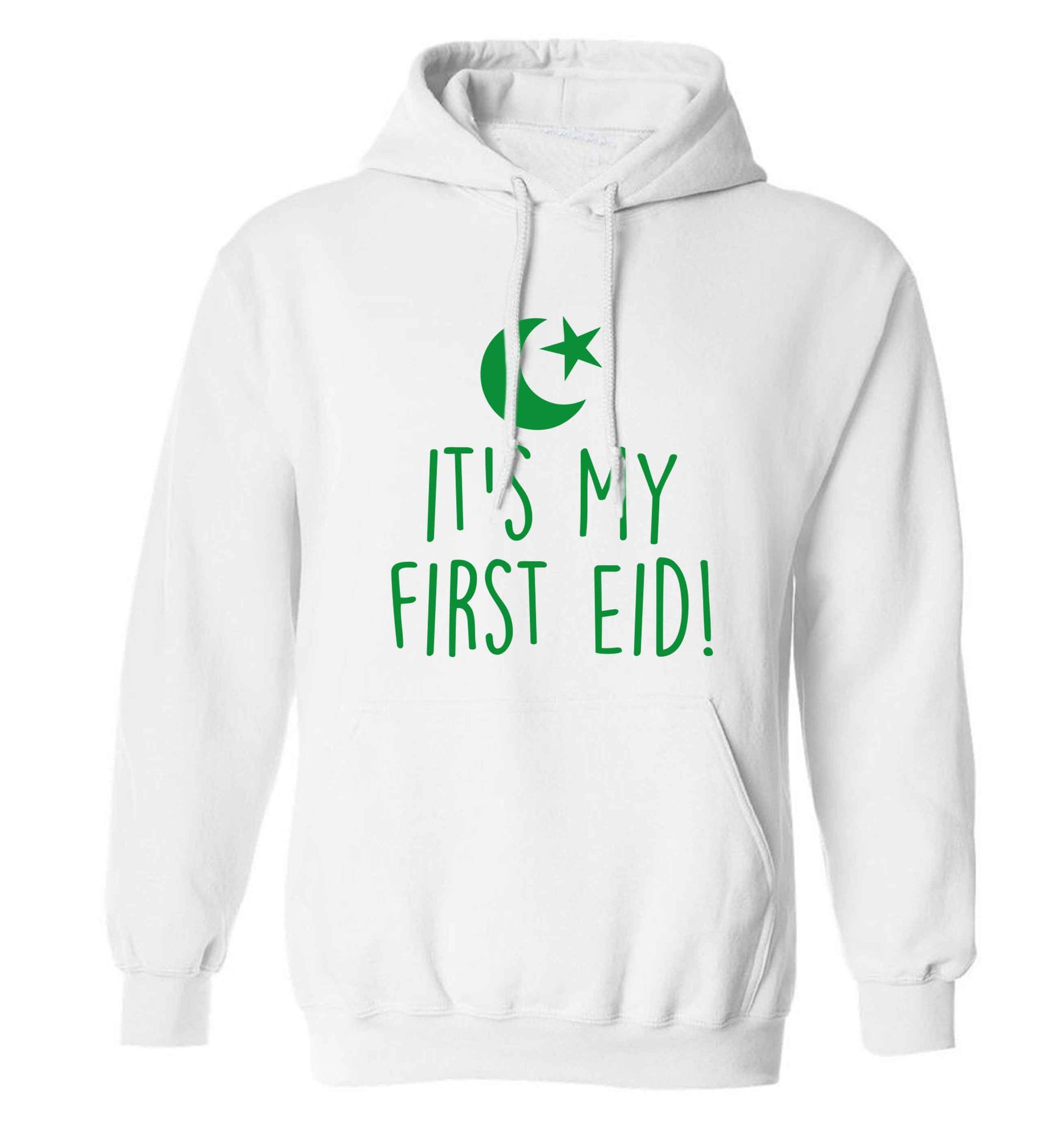 It's my first Eid adults unisex white hoodie 2XL