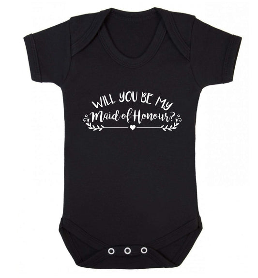 Will you be my maid of honour? Baby Vest black 18-24 months