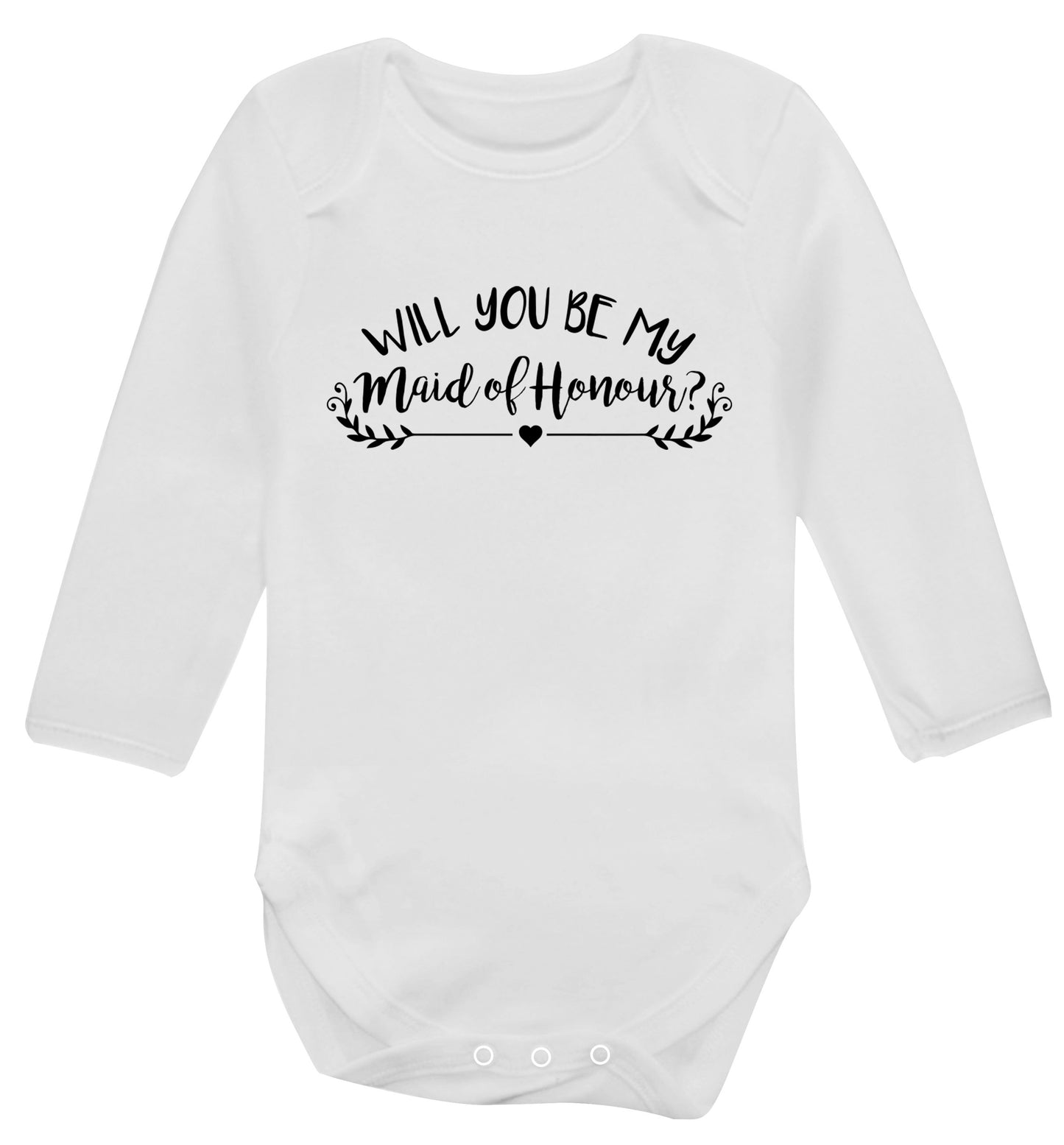 Will you be my maid of honour? Baby Vest long sleeved white 6-12 months