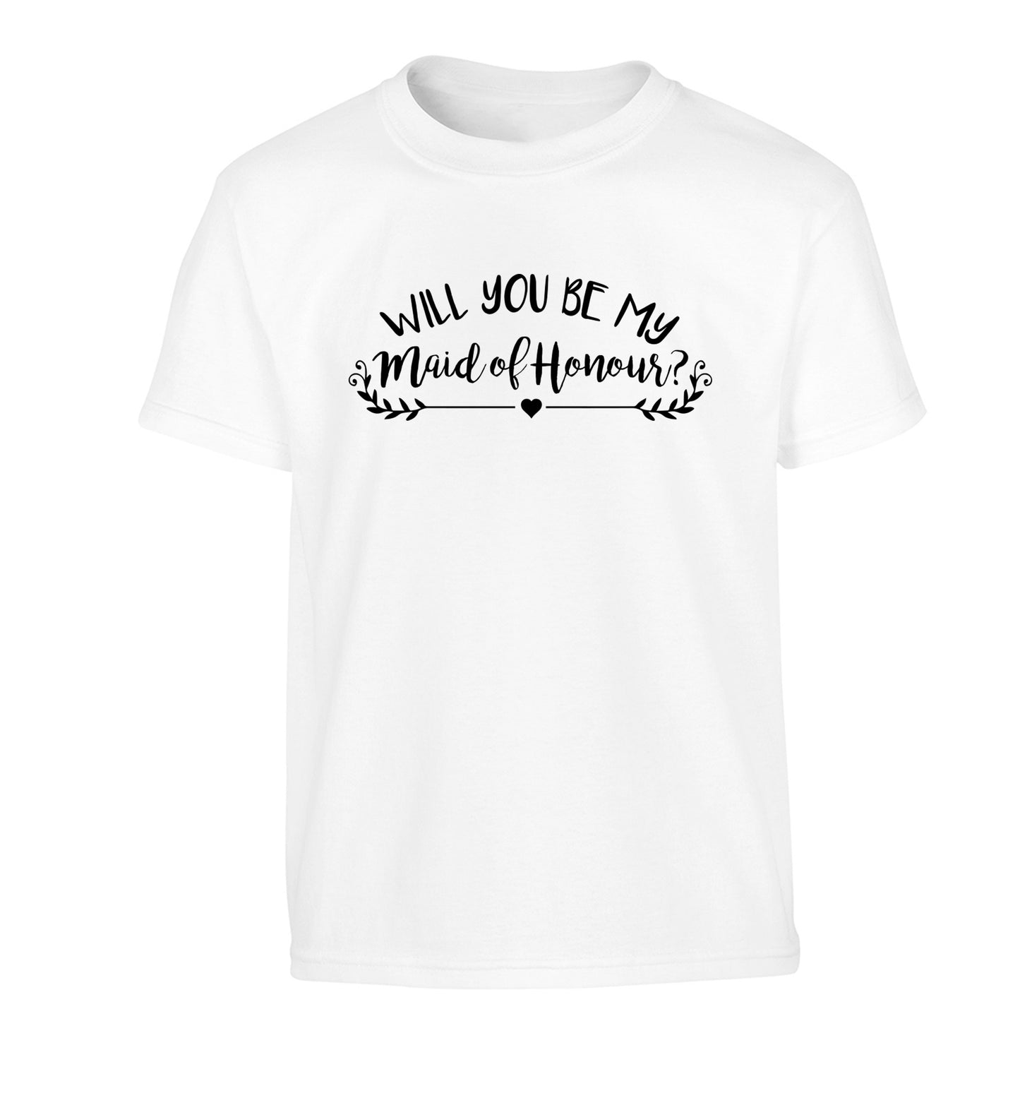 Will you be my maid of honour? Children's white Tshirt 12-14 Years