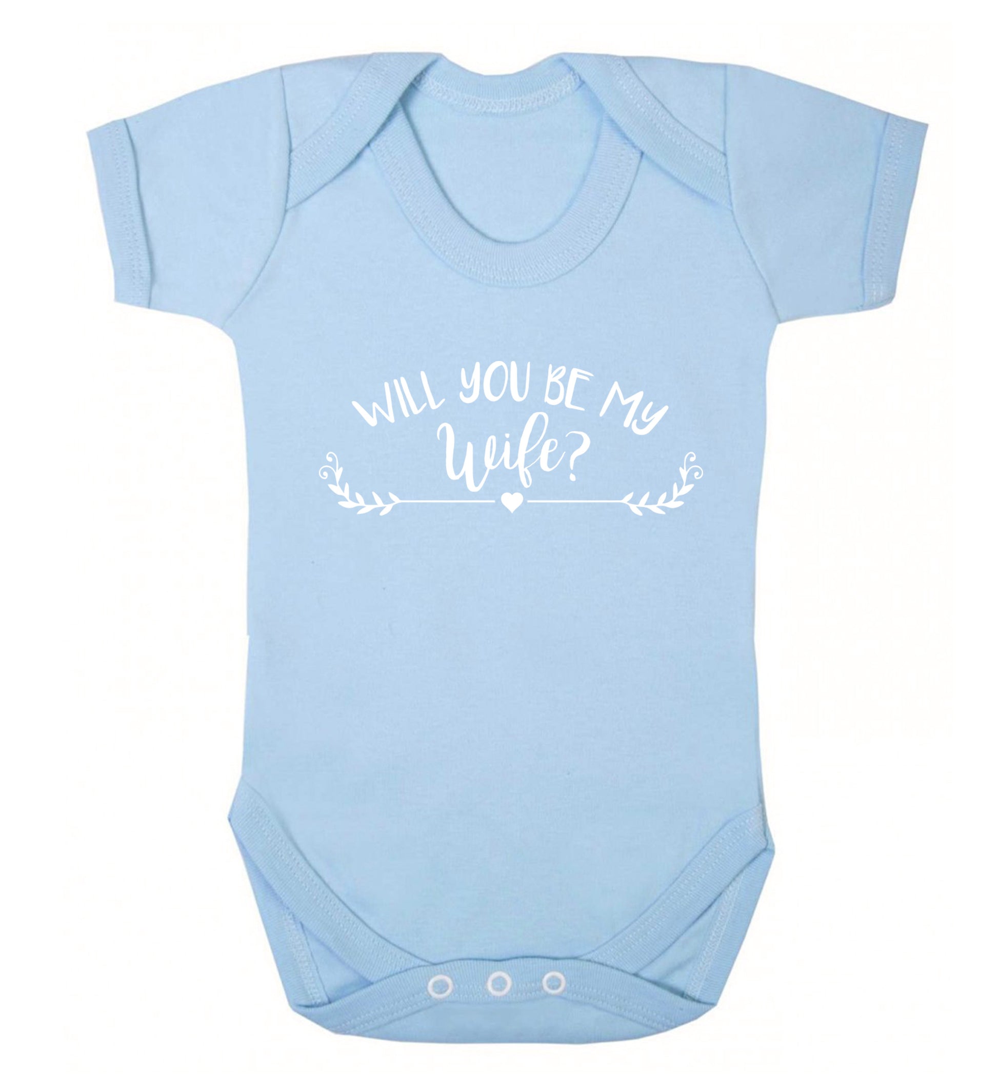 Will you be my wife? Baby Vest pale blue 18-24 months