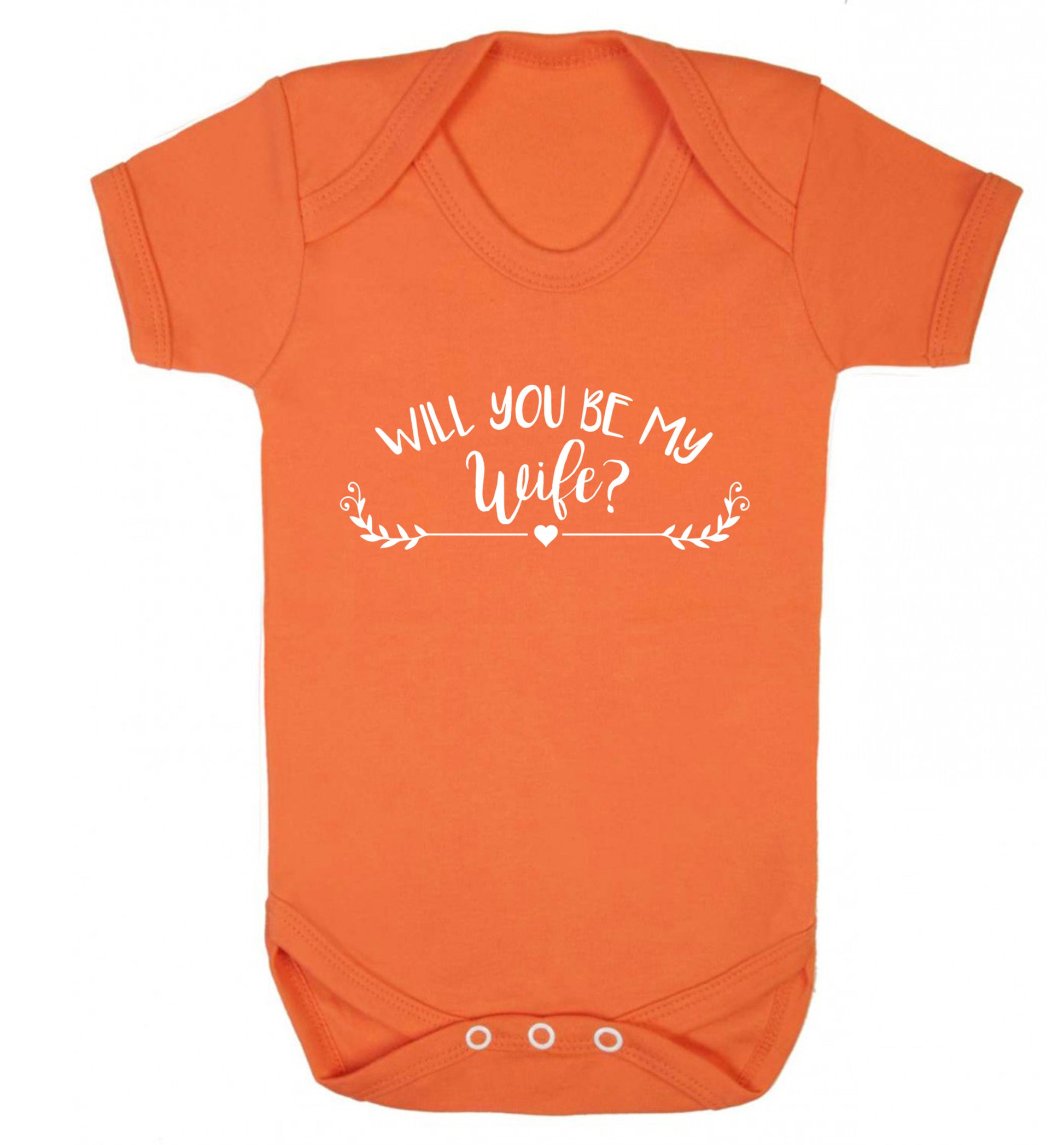 Will you be my wife? Baby Vest orange 18-24 months