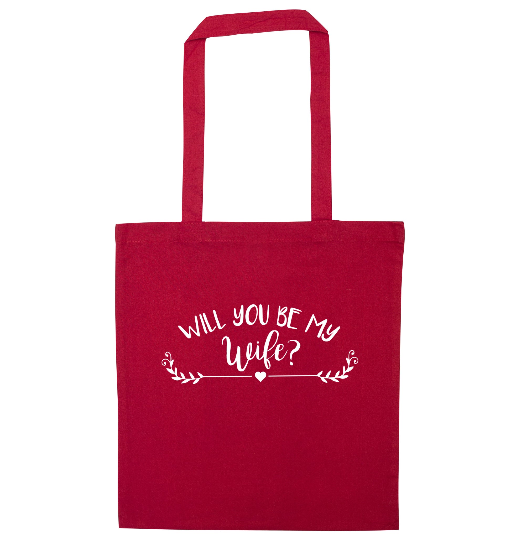 Will you be my wife? red tote bag