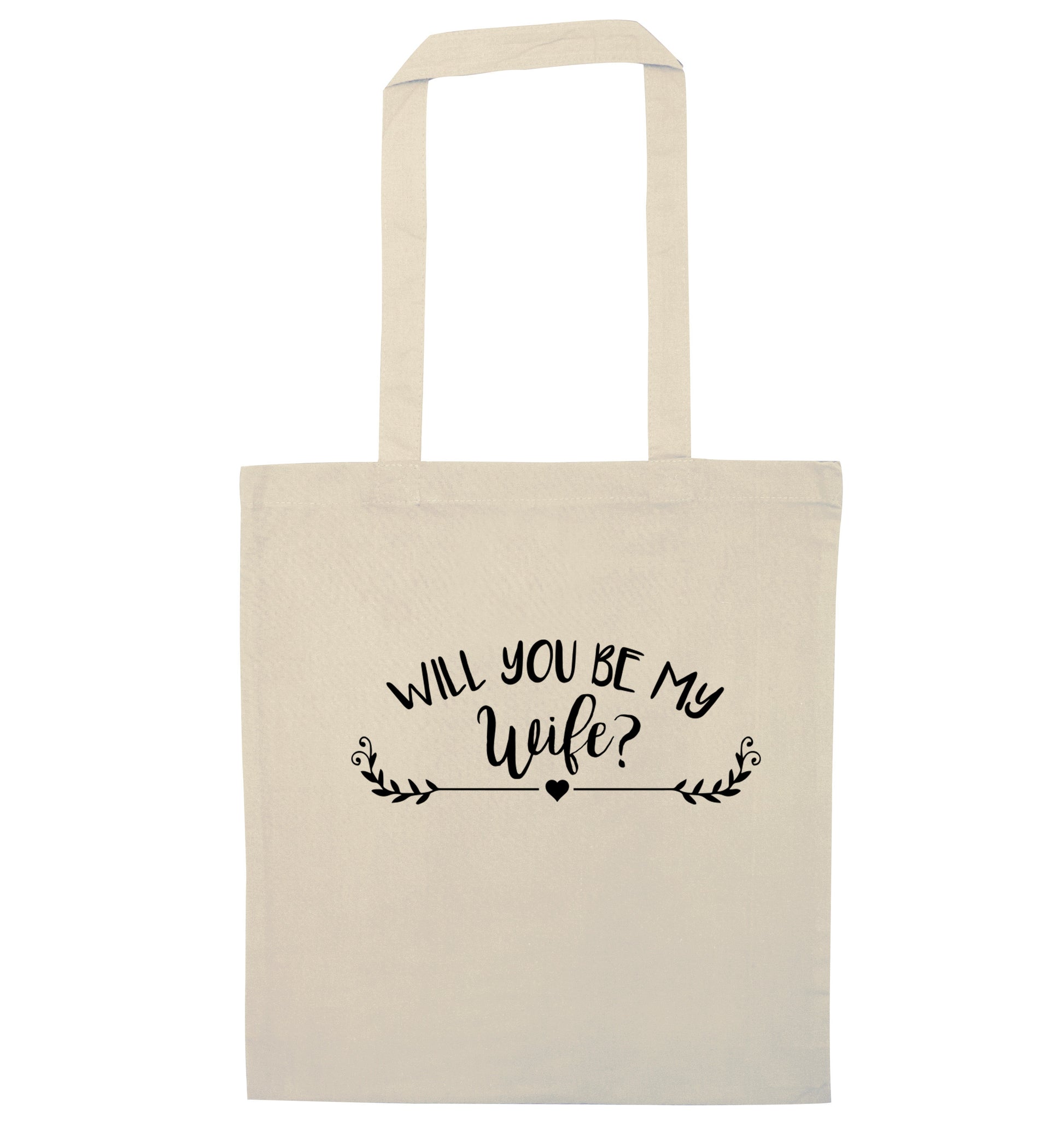 Will you be my wife? natural tote bag