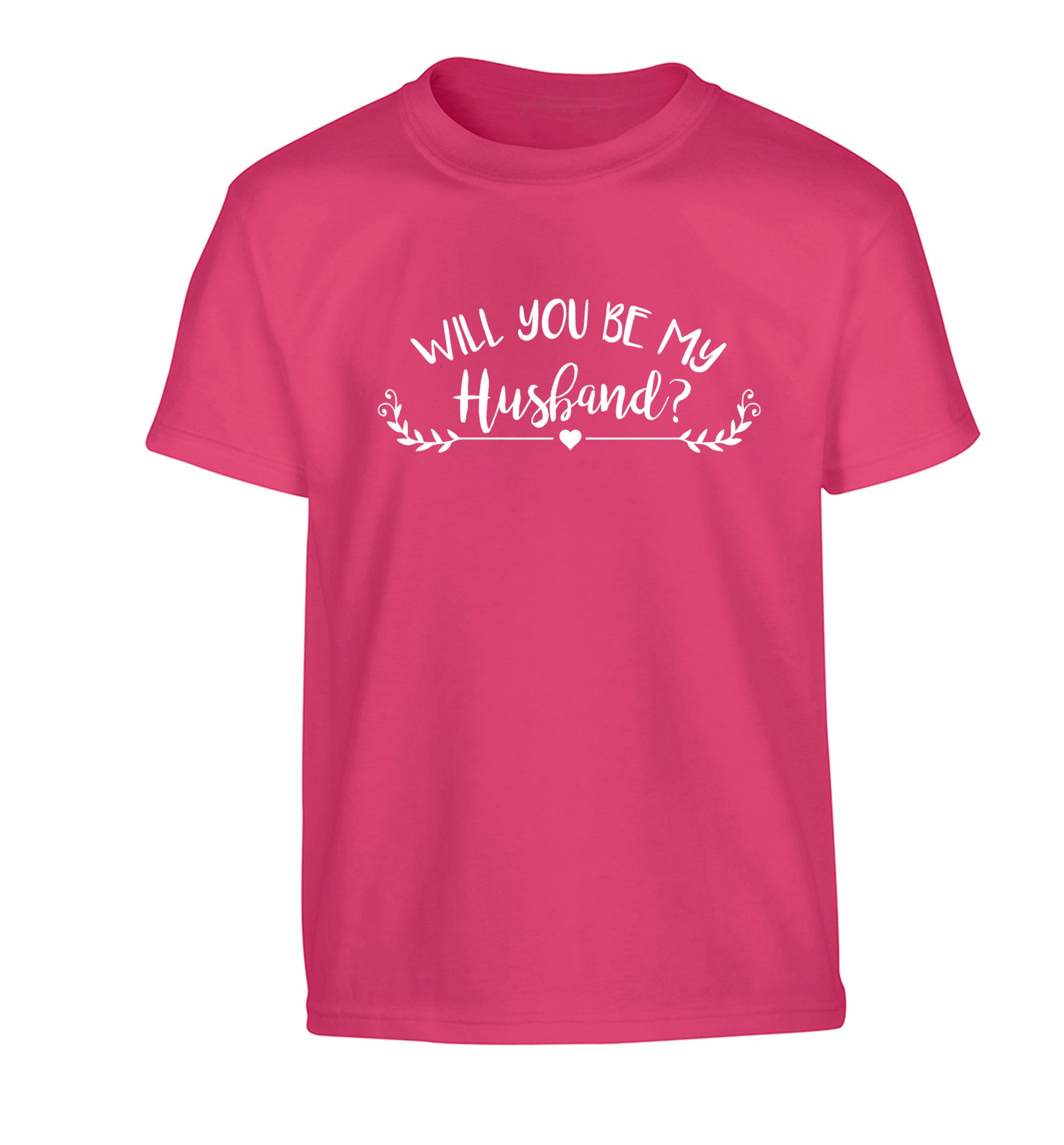 Will you be my husband? Children's pink Tshirt 12-14 Years