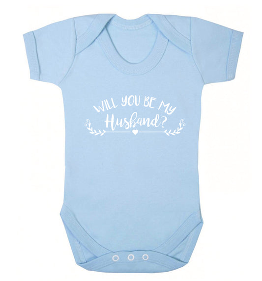 Will you be my husband? Baby Vest pale blue 18-24 months