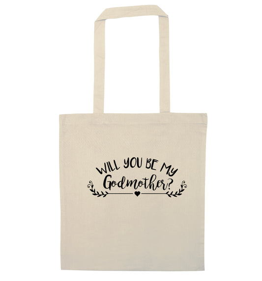 Will you be my godmother? natural tote bag