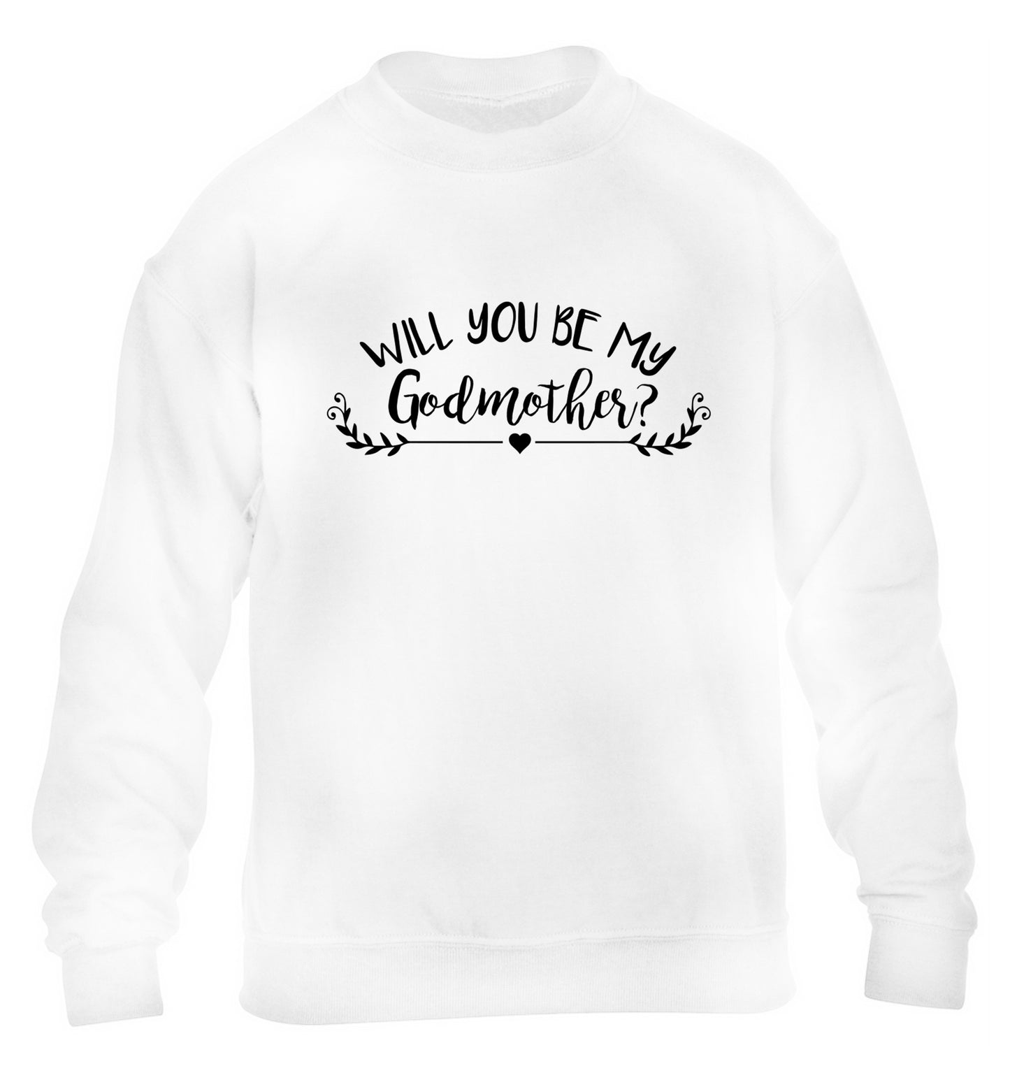 Will you be my godmother? children's white sweater 12-14 Years