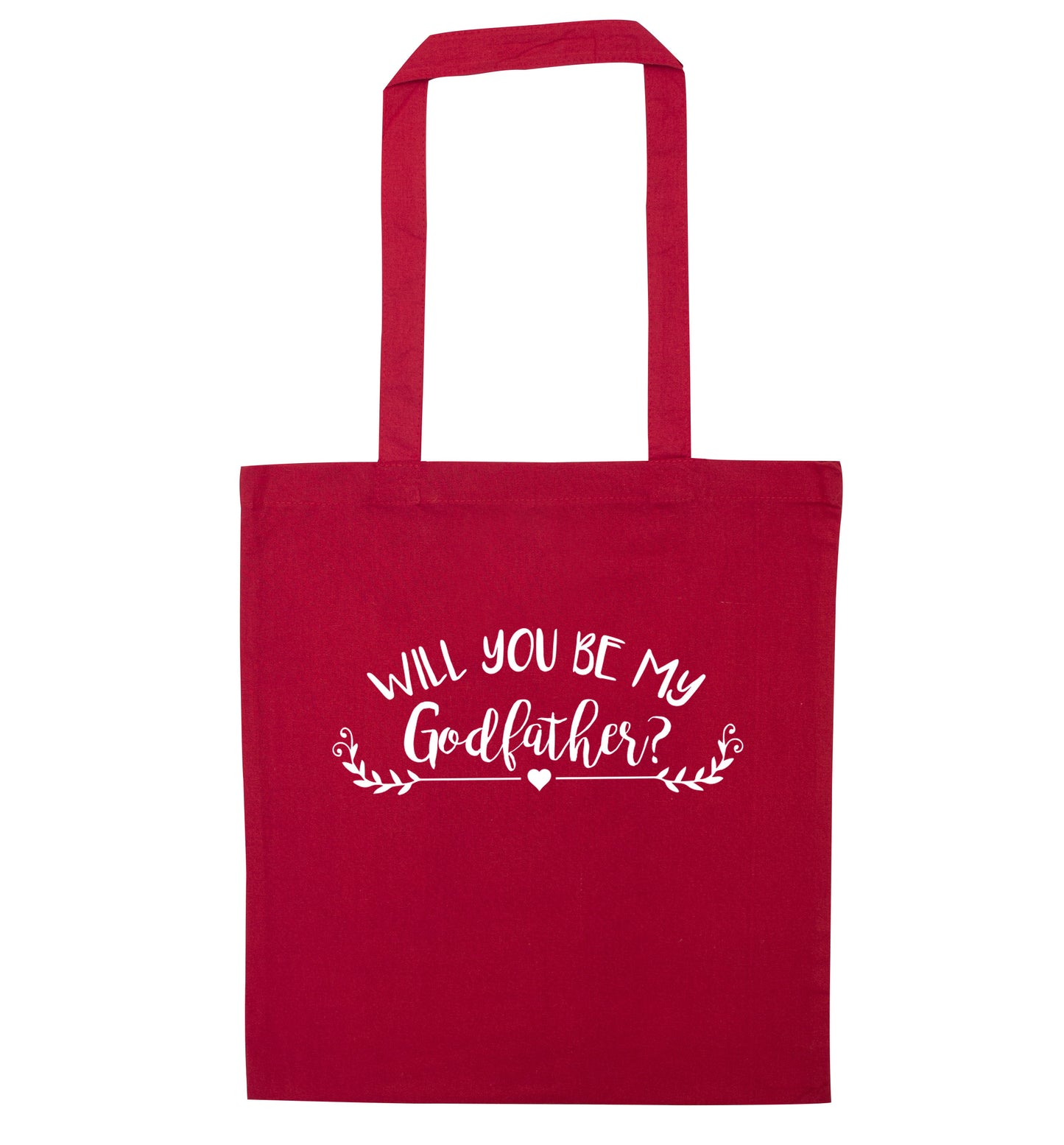 Will you be my godfather? red tote bag