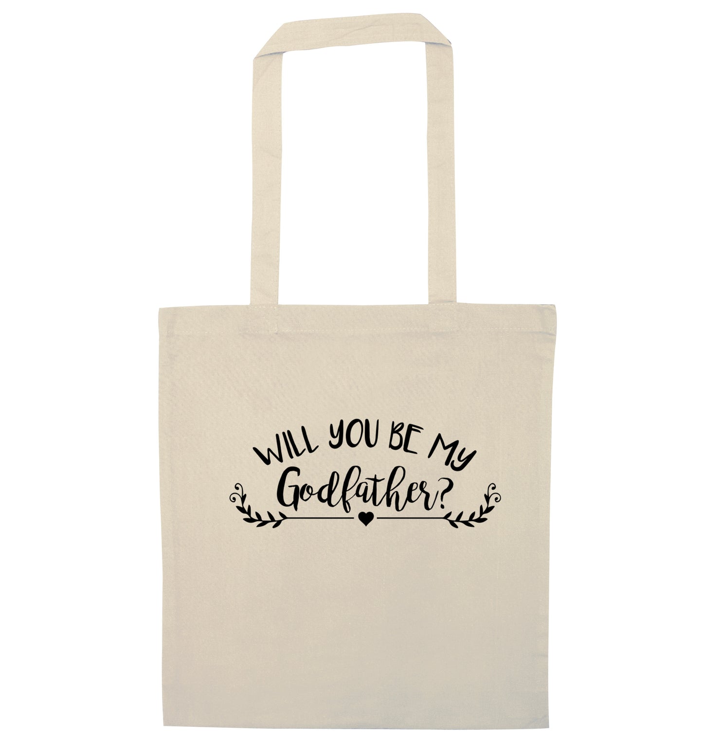 Will you be my godfather? natural tote bag