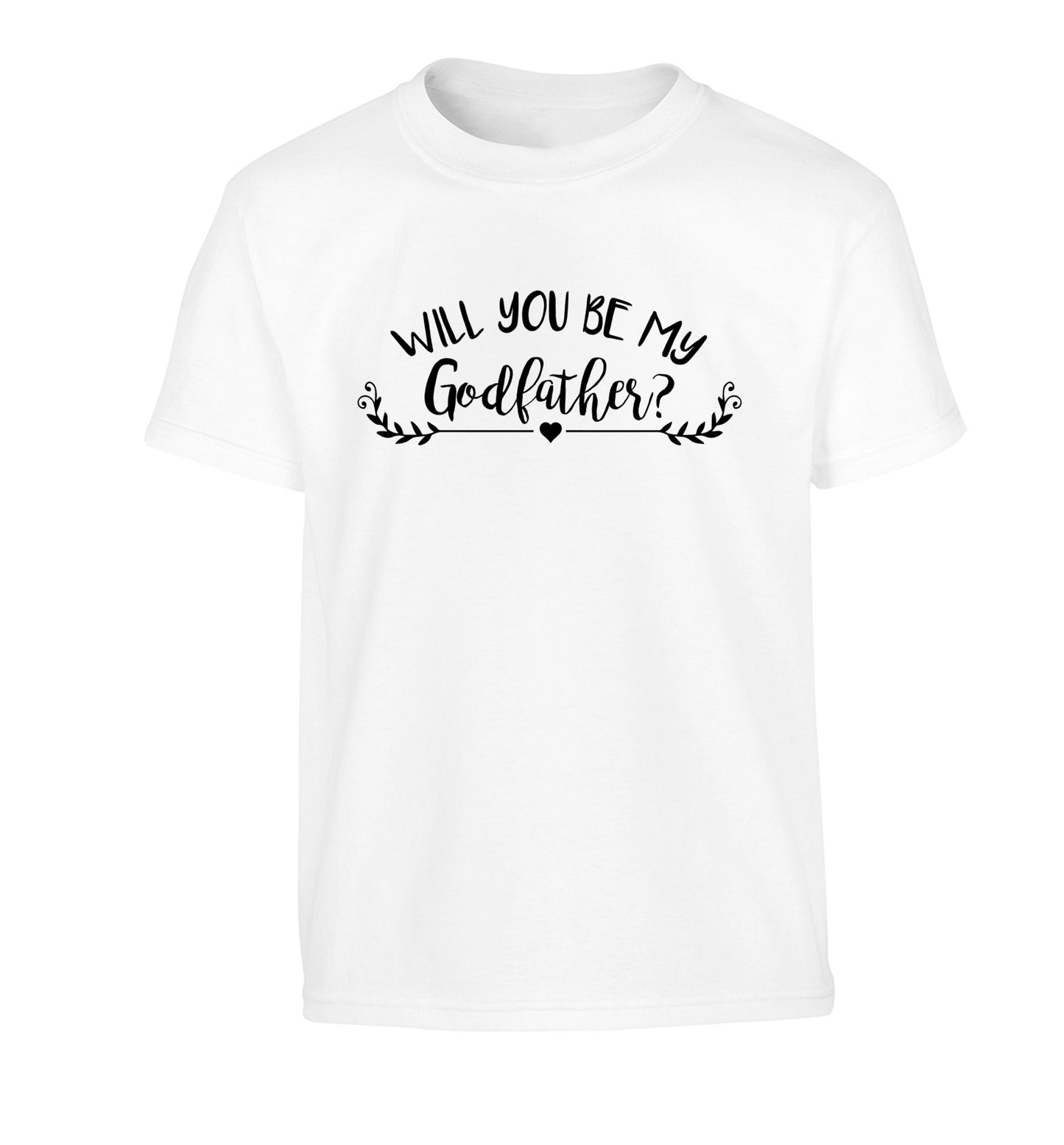 Will you be my godfather? Children's white Tshirt 12-14 Years
