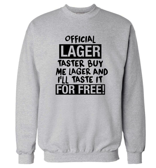 Official lager taster buy me lager and I'll taste it for free! Adult's unisex grey Sweater 2XL
