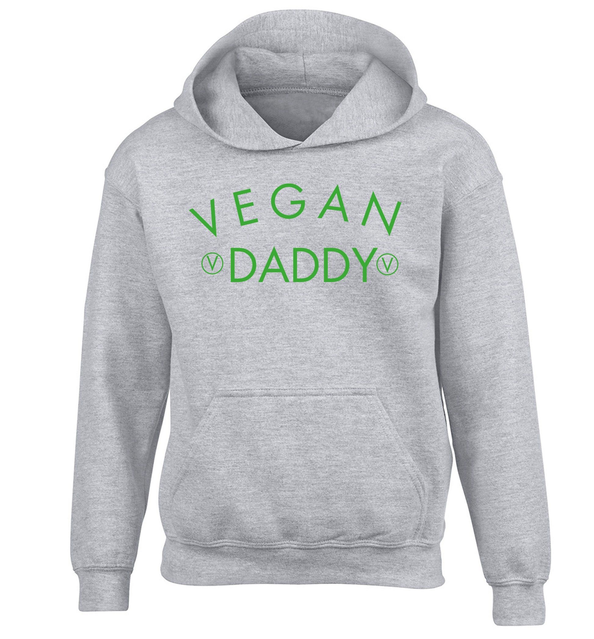 Vegan daddy children's grey hoodie 12-14 Years