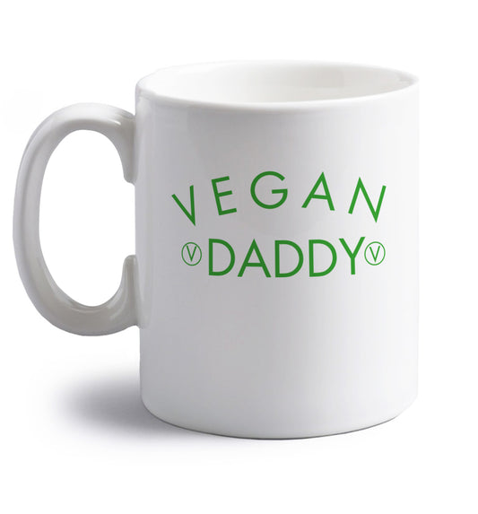 Vegan daddy right handed white ceramic mug 